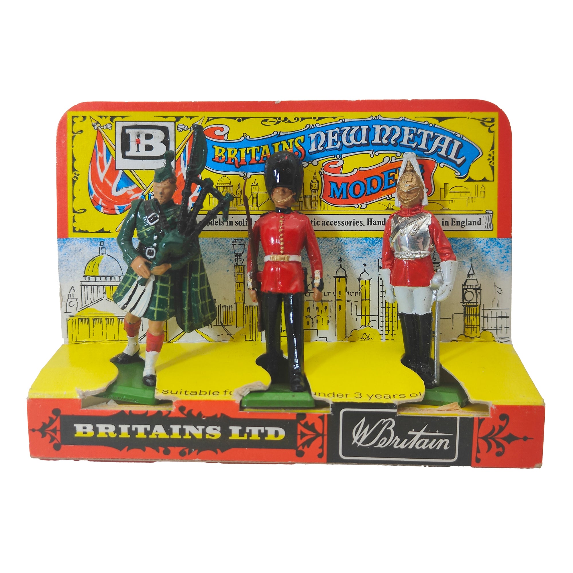 Britains New Metal Models Highland Bagpiper Foot Guard & Life Guard 1986