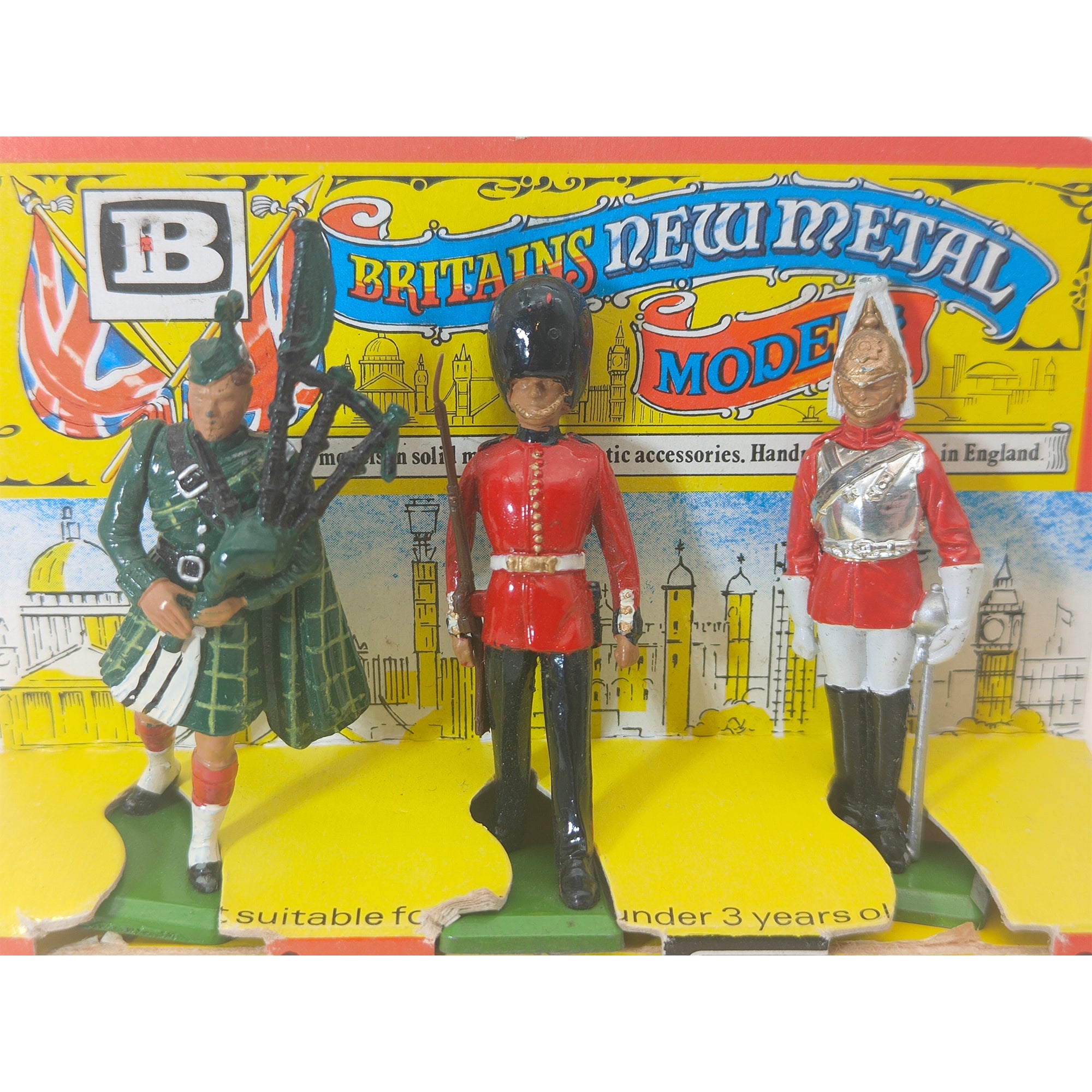 Britains New Metal Models Highland Bagpiper Foot Guard & Life Guard 1986
