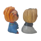 Button Eye Horror Doll and Bride Resin Figure Set AE Treasures Handmade Fan Art