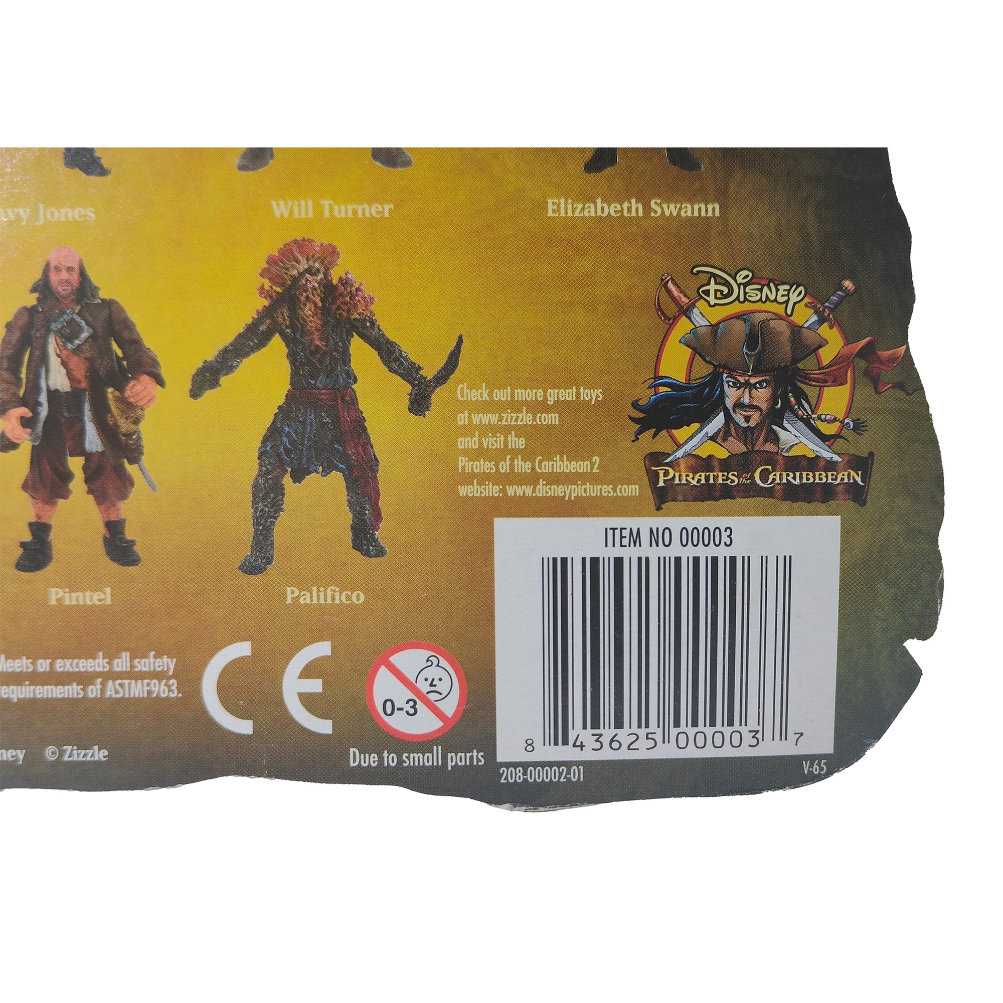 Captain Jack Sparrow Pirates Of The Caribbean DMC  Zizzle Action Figure 2006 9cm