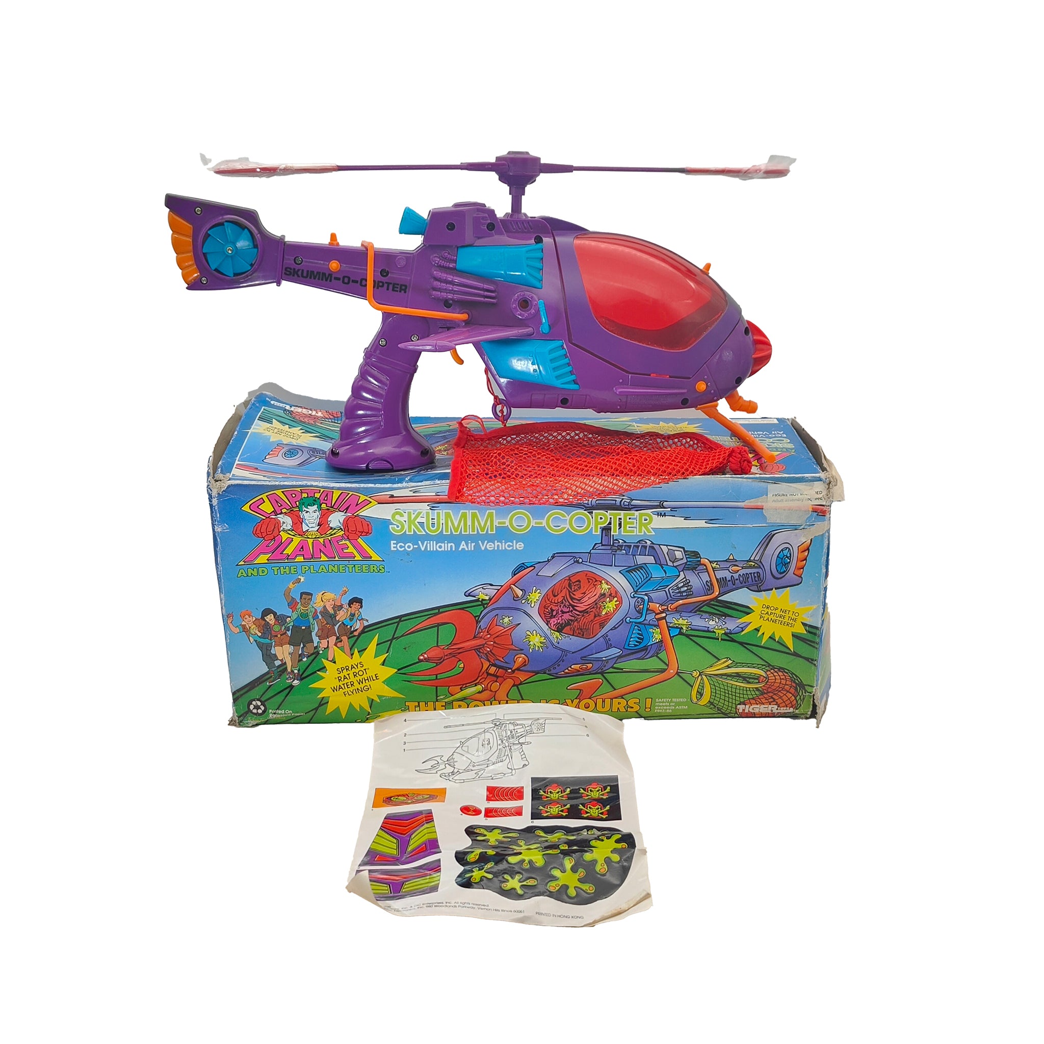 Captain Planet Skumm O Copter Tiger Toys Vehicle Boxed 1991 – TV Icons & Heroes, Vintage Brands, 30 cm, 1991, pre-owned collector piece, Uncanny Collectibles Dublin Ireland