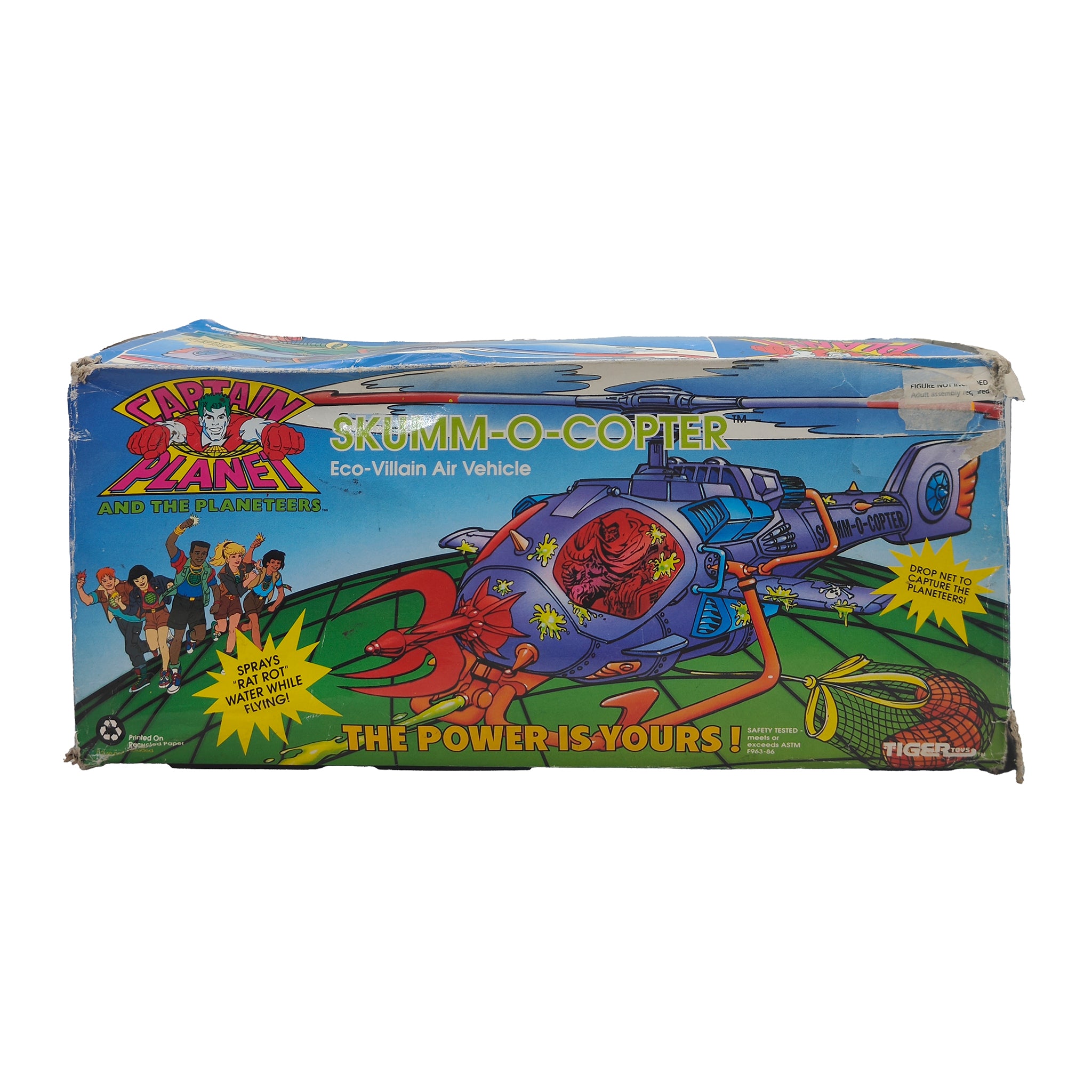 Captain Planet Skumm O Copter Tiger Toys Vehicle Boxed 1991 – TV Icons & Heroes, Vintage Brands, 30 cm, 1991, pre-owned collector piece, Uncanny Collectibles Dublin Ireland