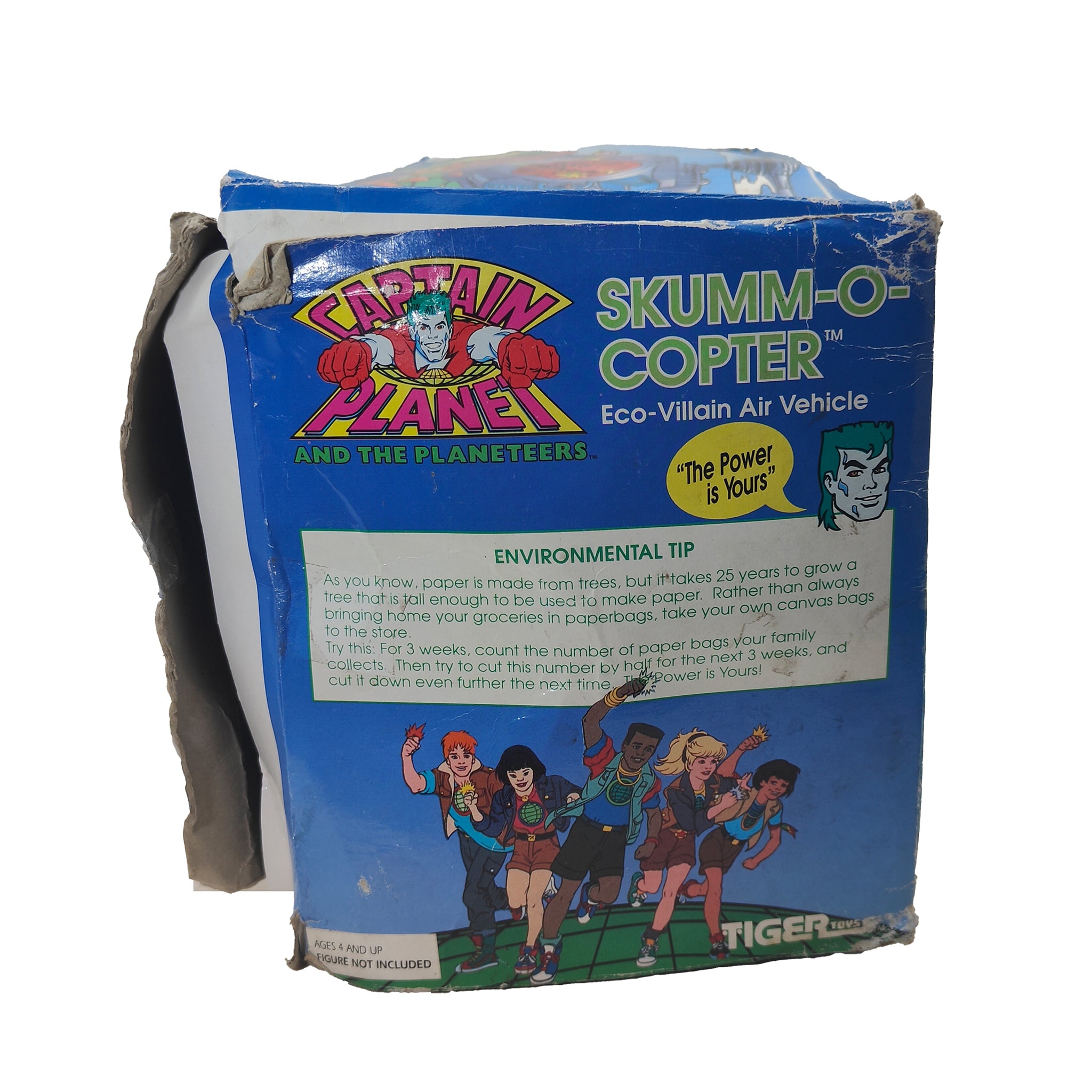 Captain Planet Skumm O Copter Tiger Toys Vehicle Boxed 1991 – TV Icons & Heroes, Vintage Brands, 30 cm, 1991, pre-owned collector piece, Uncanny Collectibles Dublin Ireland
