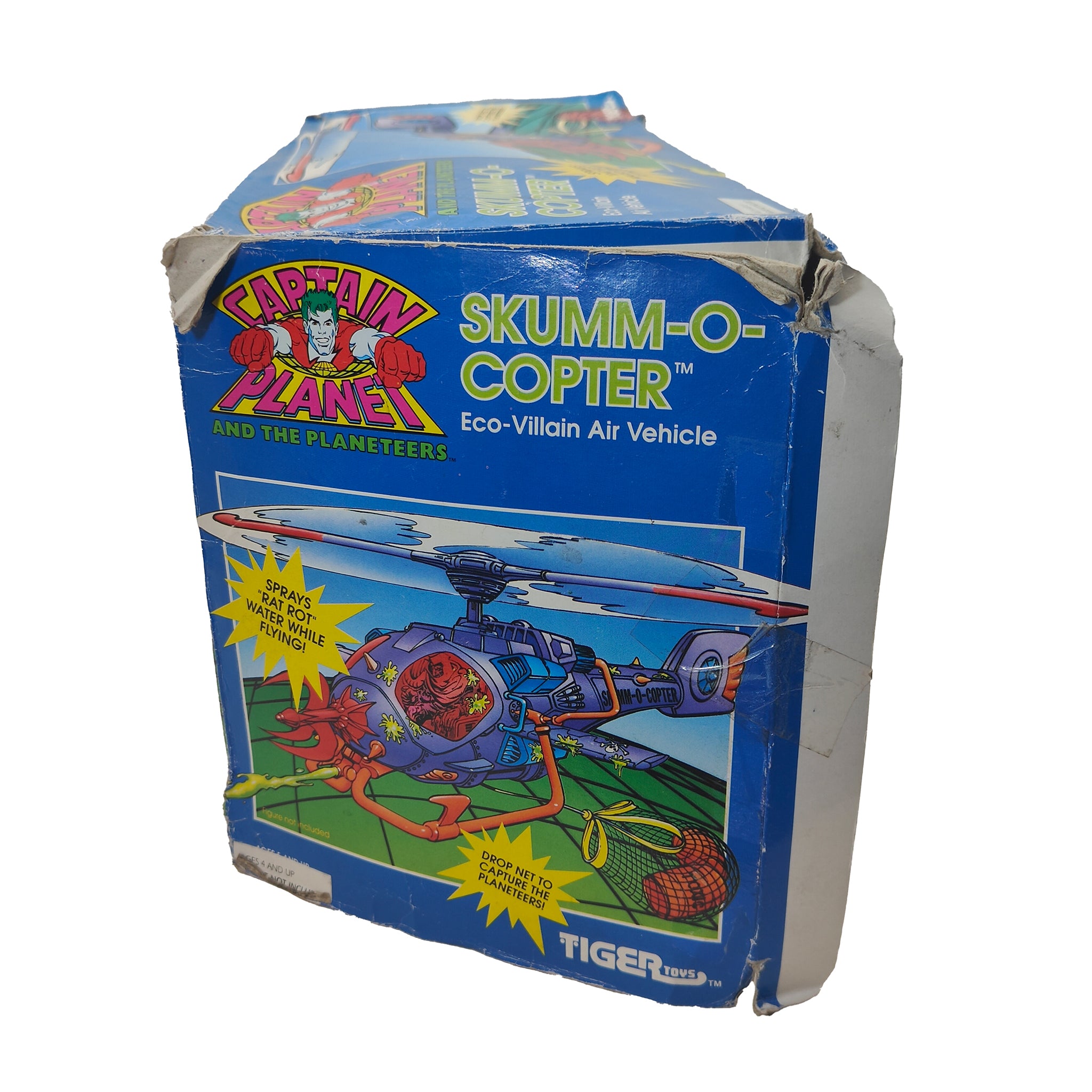 Captain Planet Skumm O Copter Tiger Toys Vehicle Boxed 1991 – TV Icons & Heroes, Vintage Brands, 30 cm, 1991, pre-owned collector piece, Uncanny Collectibles Dublin Ireland