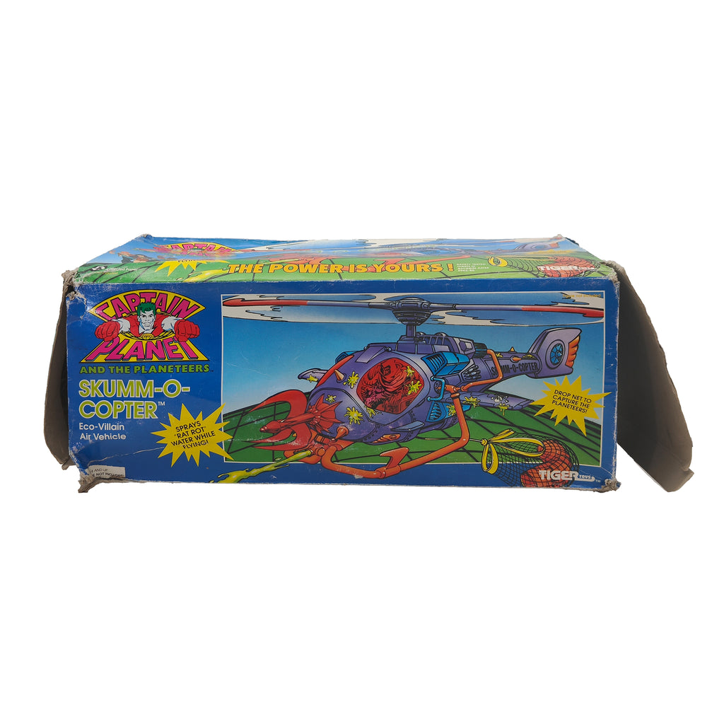 Captain Planet Skumm O Copter Tiger Toys Vehicle Boxed 1991 – TV Icons & Heroes, Vintage Brands, 30 cm, 1991, pre-owned collector piece, Uncanny Collectibles Dublin Ireland
