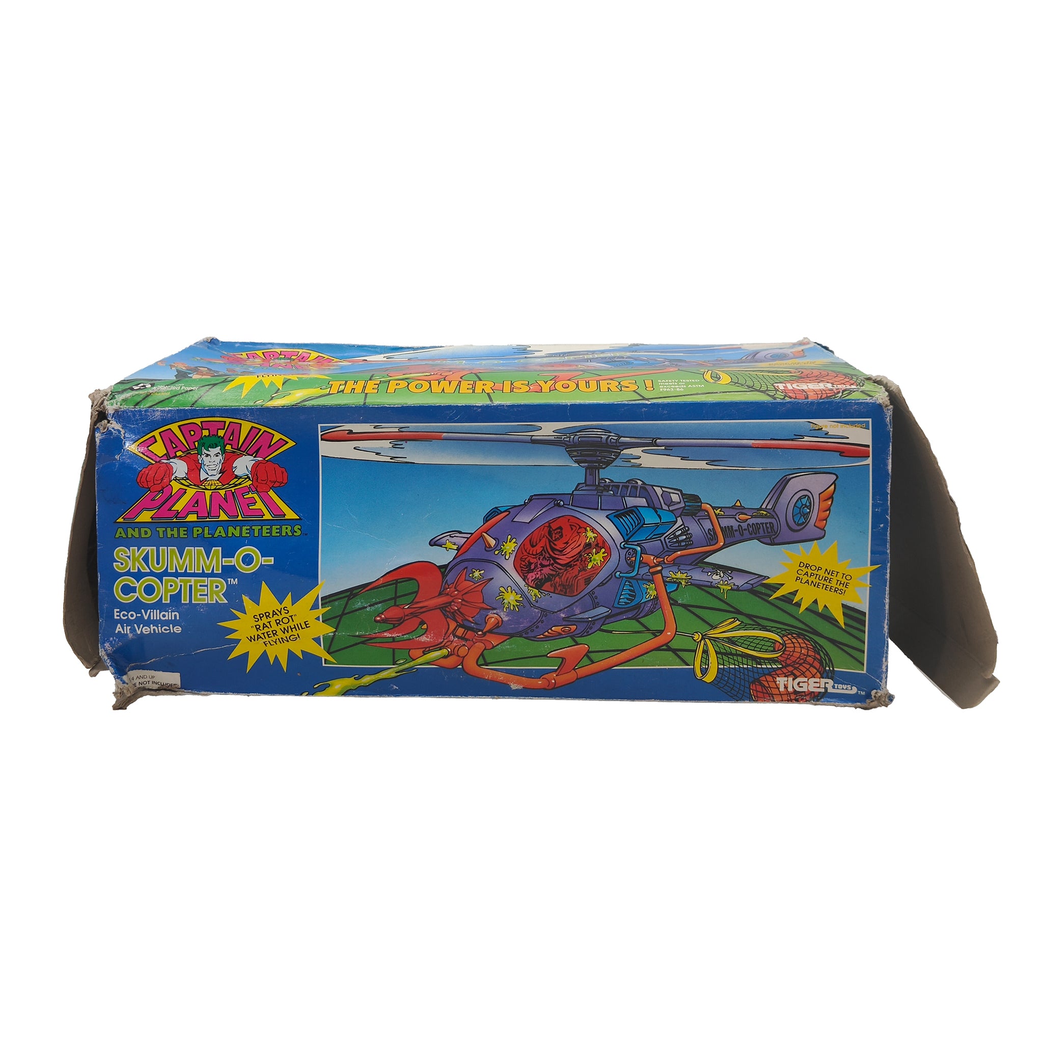 Captain Planet Skumm O Copter Tiger Toys Vehicle Boxed 1991 – TV Icons & Heroes, Vintage Brands, 30 cm, 1991, pre-owned collector piece, Uncanny Collectibles Dublin Ireland