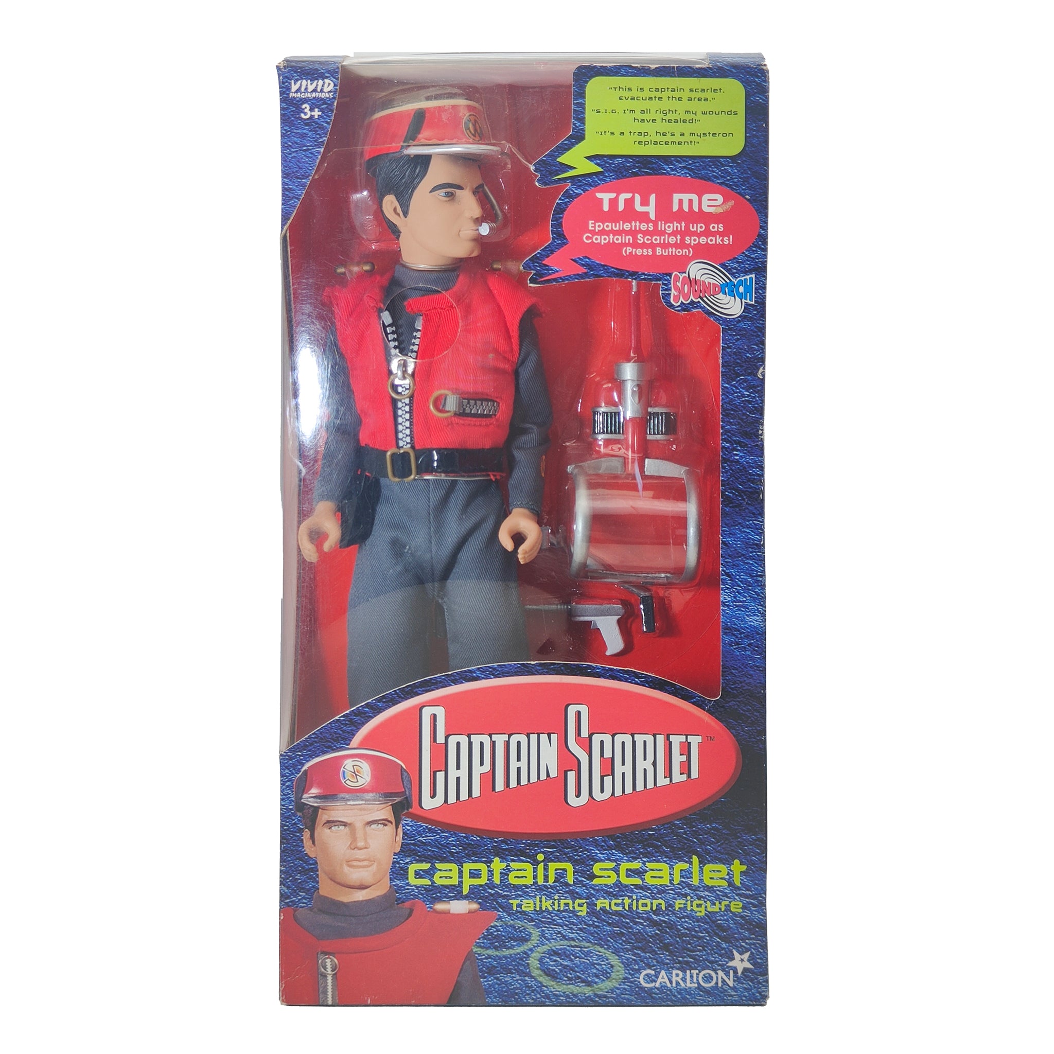 Captain Scarlet  Talking Action Figure  Vivid Imaginations Gerry Anderson 2001 30 cm – Gerry Anderson Universe, Vivid Imaginations, 30 cm, 2001, pre-owned collector piece, Uncanny Collectibles Dublin Ireland