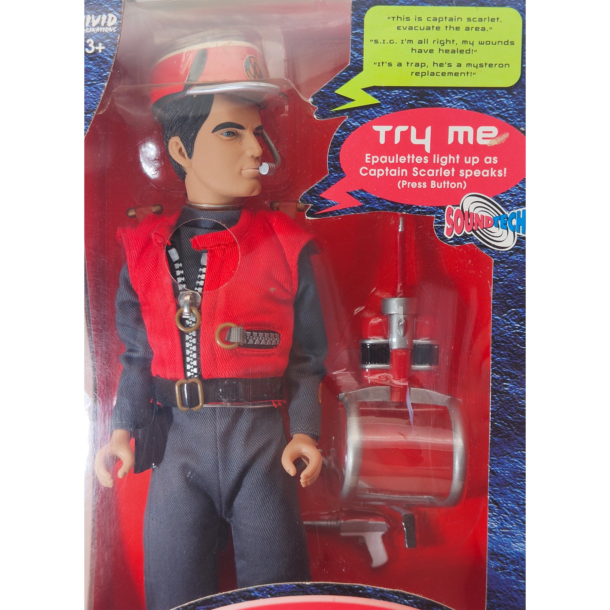 Captain Scarlet  Talking Action Figure  Vivid Imaginations Gerry Anderson 2001 30 cm – Gerry Anderson Universe, Vivid Imaginations, 30 cm, 2001, pre-owned collector piece, Uncanny Collectibles Dublin Ireland