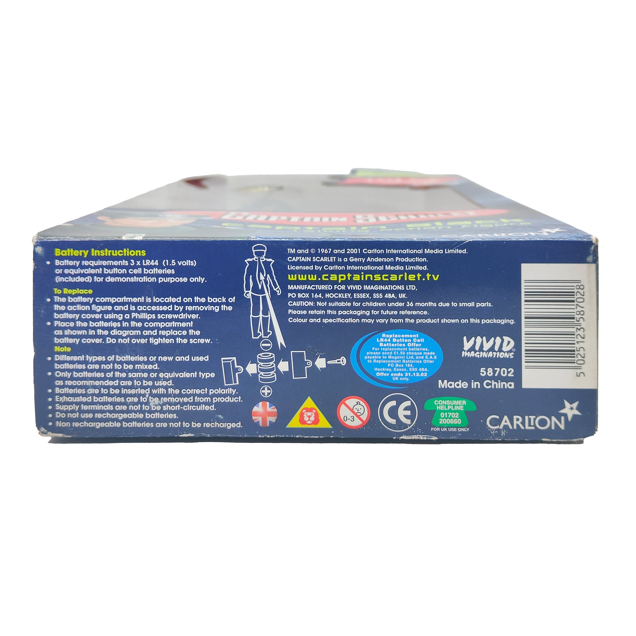 Captain Scarlet Captain Black 30 cm Talking Action Figure 2001 Vivid Gerry Anderson – Gerry Anderson Universe, Vivid Imaginations, 30 cm, 2001, pre-owned collector piece, Uncanny Collectibles Dublin Ireland