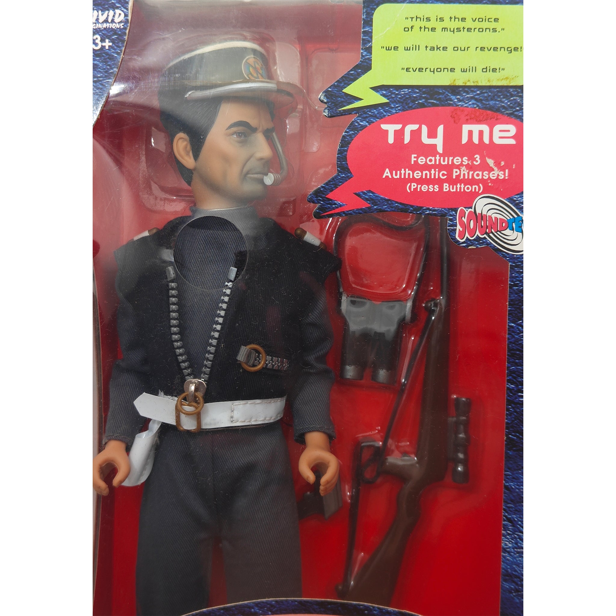 Captain Scarlet Captain Black 30 cm Talking Action Figure 2001 Vivid Gerry Anderson – Gerry Anderson Universe, Vivid Imaginations, 30 cm, 2001, pre-owned collector piece, Uncanny Collectibles Dublin Ireland