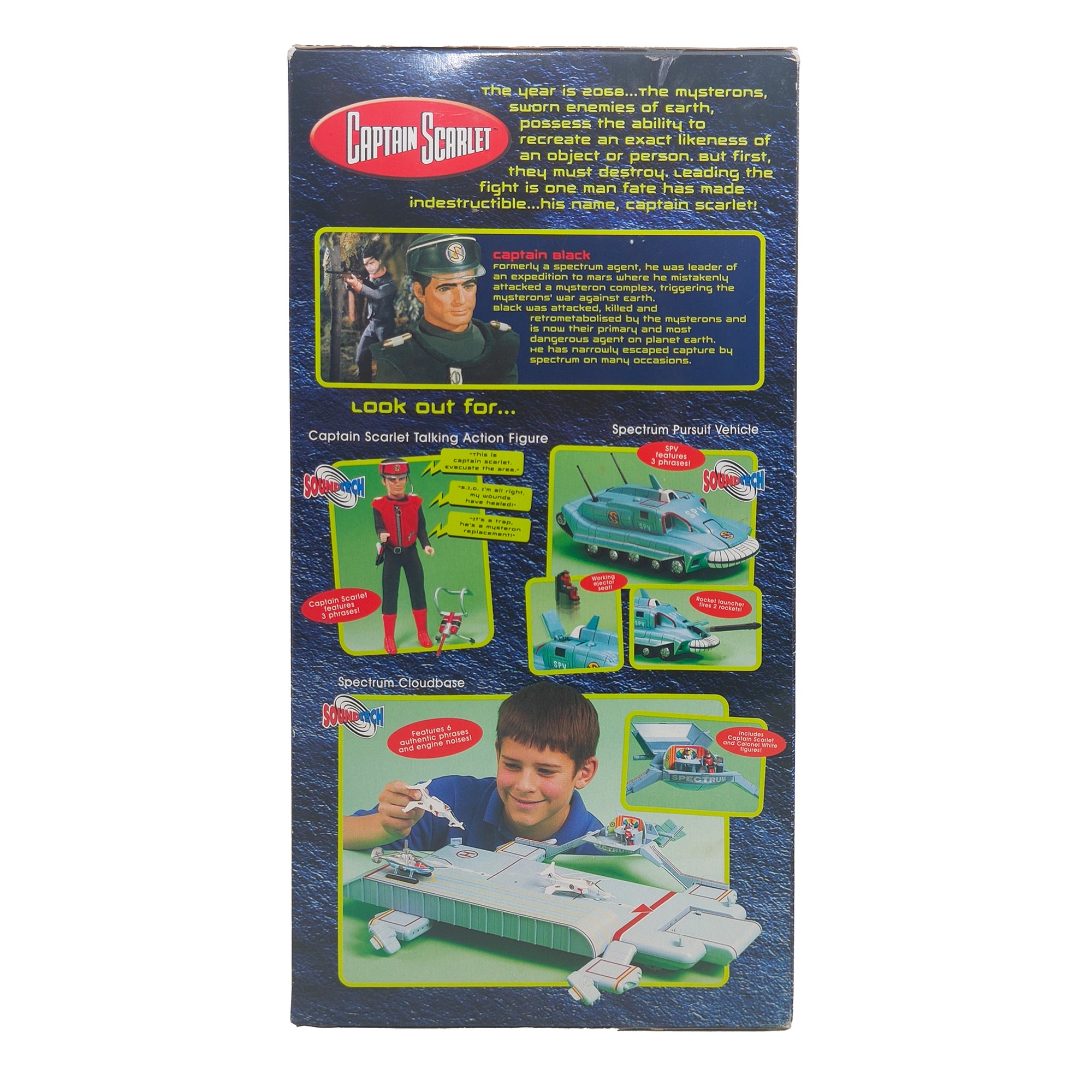 Captain Scarlet Captain Black 30 cm Talking Action Figure 2001 Vivid Gerry Anderson