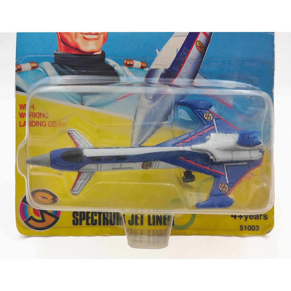 Captain Scarlet Spectrum Jet Liner diecast vehicle by Vivid Imaginations 1993, 10cm long official Gerry Anderson collectible factory sealed in used packaging