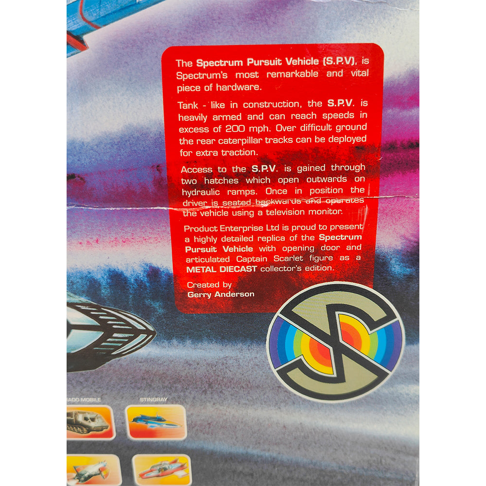 Captain Scarlet Spectrum Pursuit Vehicle SPV Diecast Product Enterprise Gerry Anderson – Gerry Anderson Universe, Vintage Brands, 18 cm, 2005, pre-owned collector piece, Uncanny Collectibles Dublin Ireland