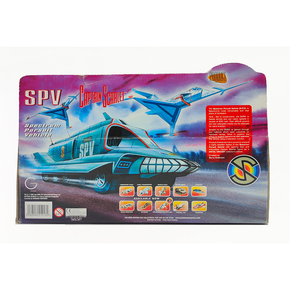Captain Scarlet Spectrum Pursuit Vehicle SPV diecast by Product Enterprise, 18cm long official Gerry Anderson collectible in used condition with original box