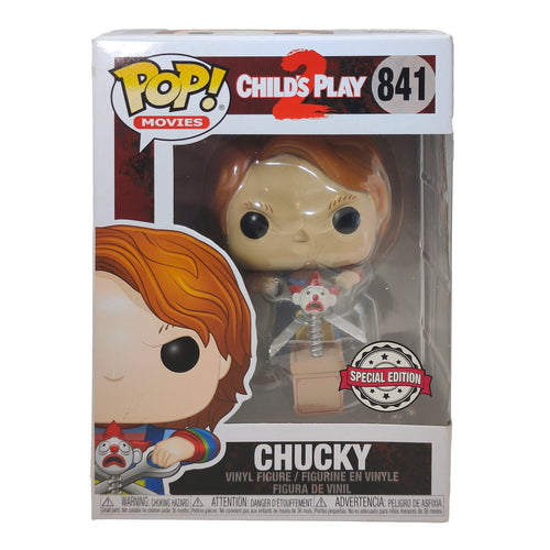 Child's Play 2 Chucky With Scissors and Jack in the Box Funko Pop 841, 9.5cm, 2020, pre-owned