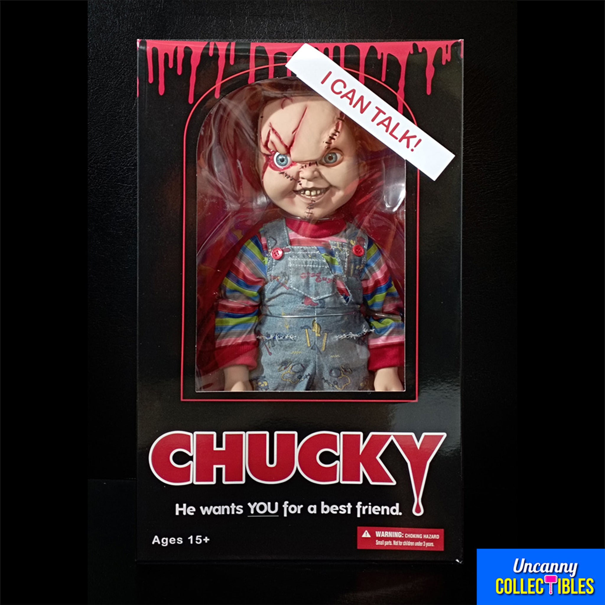 Childs Play Talking Chucky Mezco Toyz Action Figure 38cm – Child's Play, Mezco Toyz, 38 cm, brand new collector item, Uncanny Collectibles Dublin Ireland
