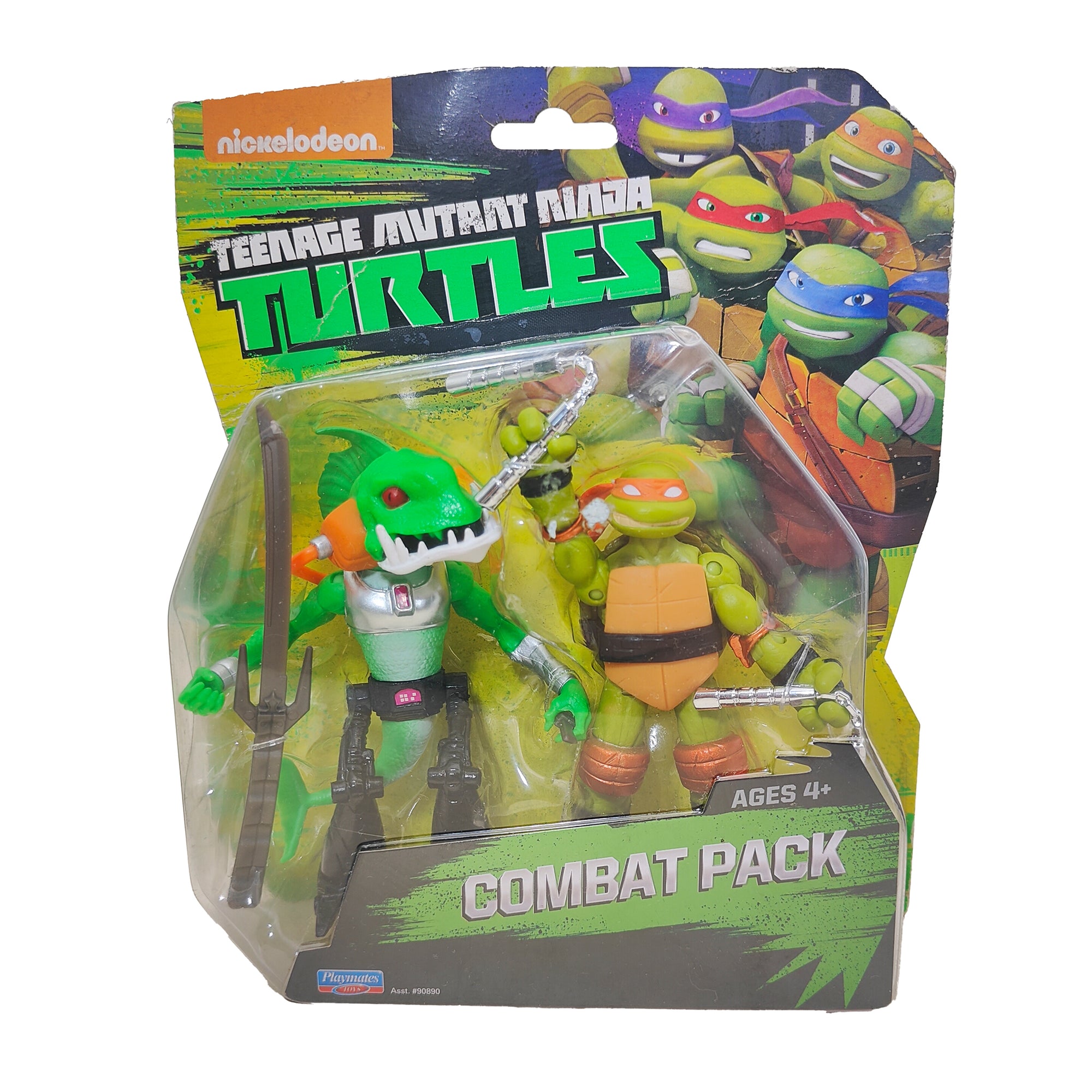 Michelangelo And Fishface Combat Pack Teenage Mutant Ninja Turtles Playmates Toys Action Figure 2016 14cm