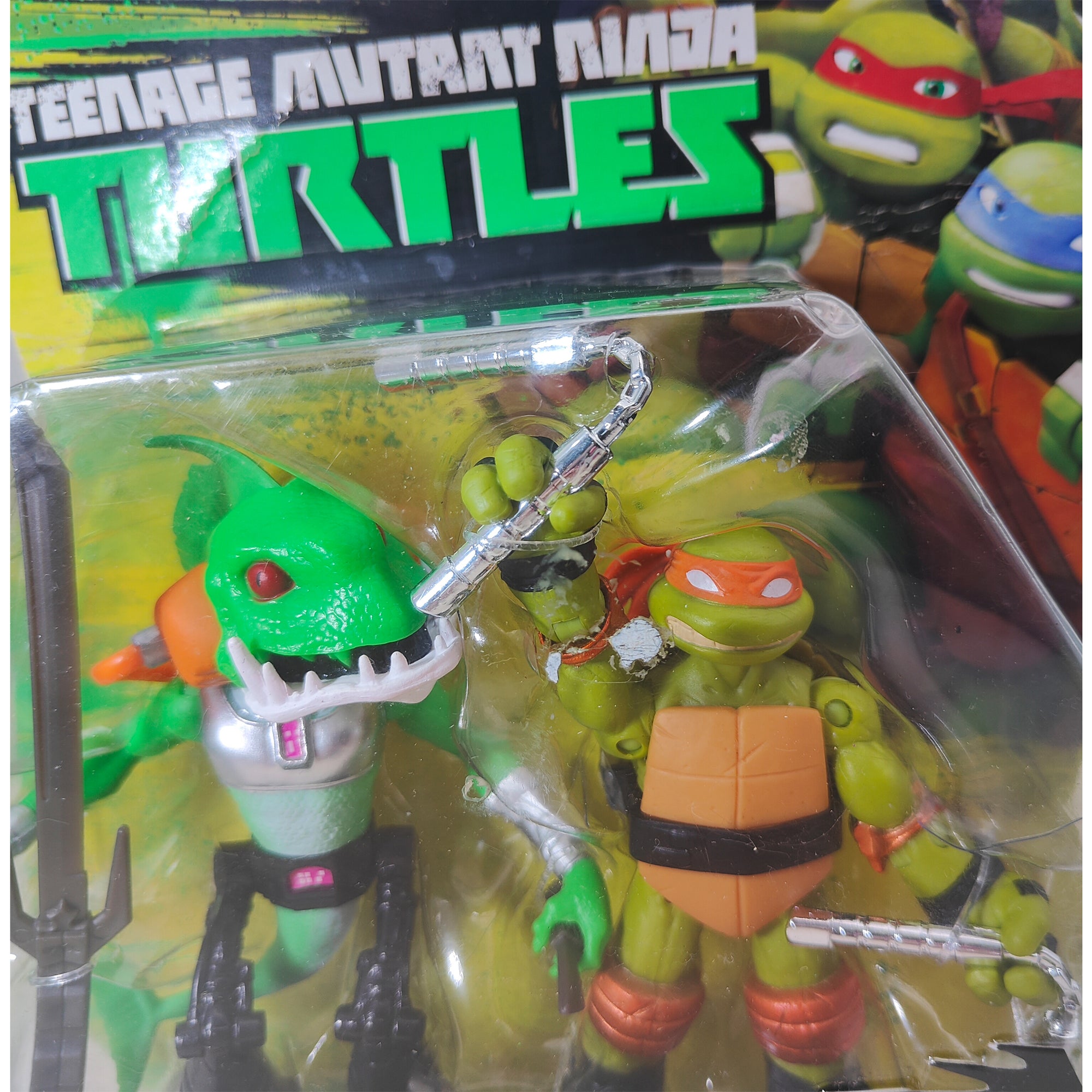 Michelangelo And Fishface Combat Pack Teenage Mutant Ninja Turtles Playmates Toys Action Figure 2016 14cm