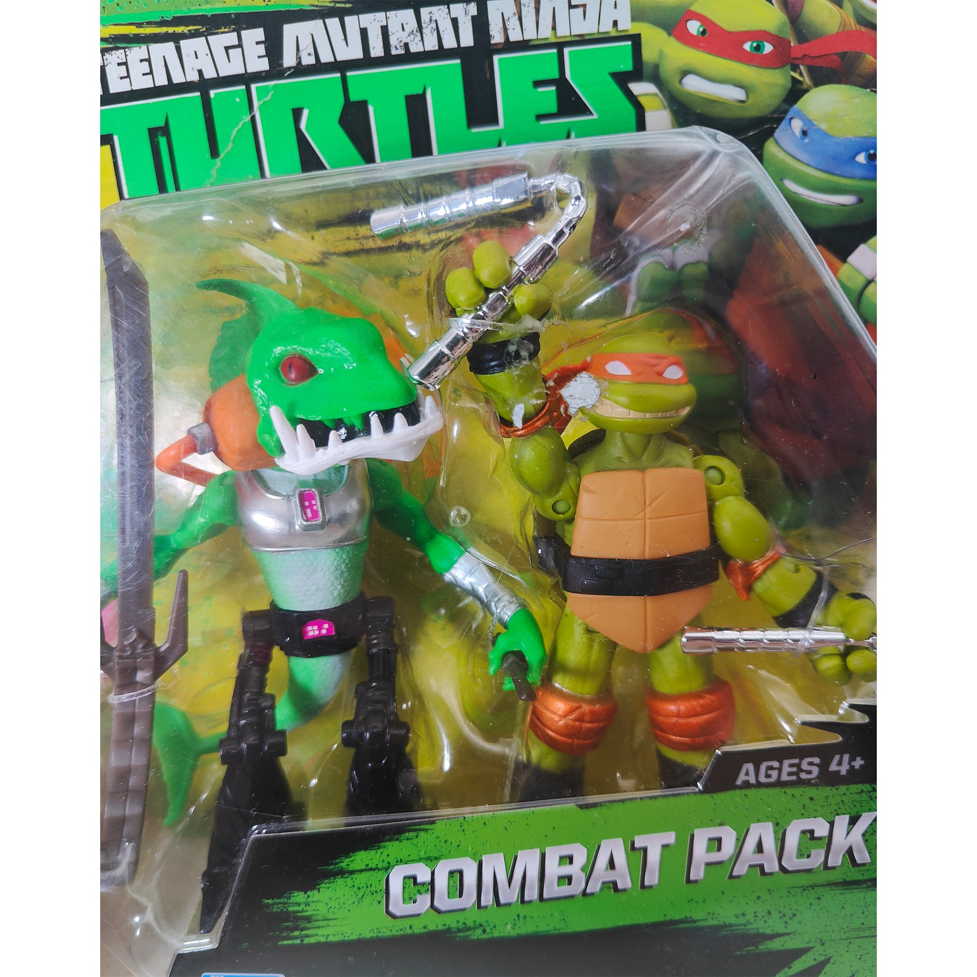Michelangelo And Fishface Combat Pack Teenage Mutant Ninja Turtles Playmates Toys Action Figure 2016 14cm
