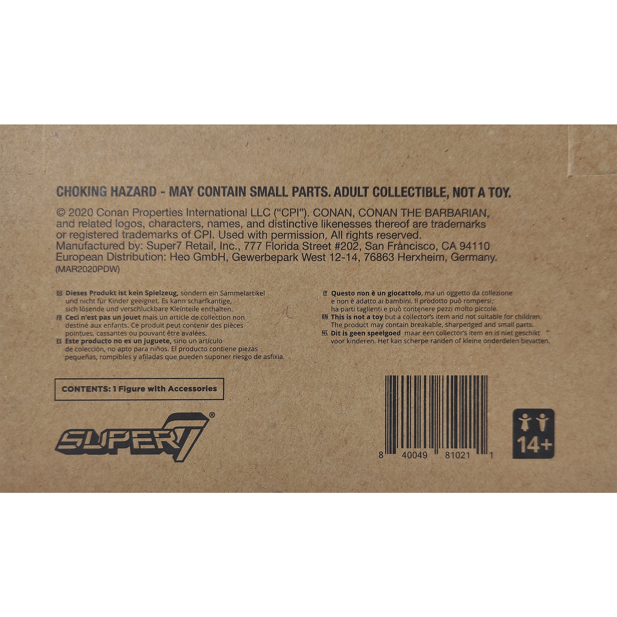 Conan The Barbarian Ultimate Super7 Action Figure 18 cm 2020 – Movie Icons & Heroes, Super7, 18 cm, 2020, pre-owned collector piece, Uncanny Collectibles Dublin Ireland