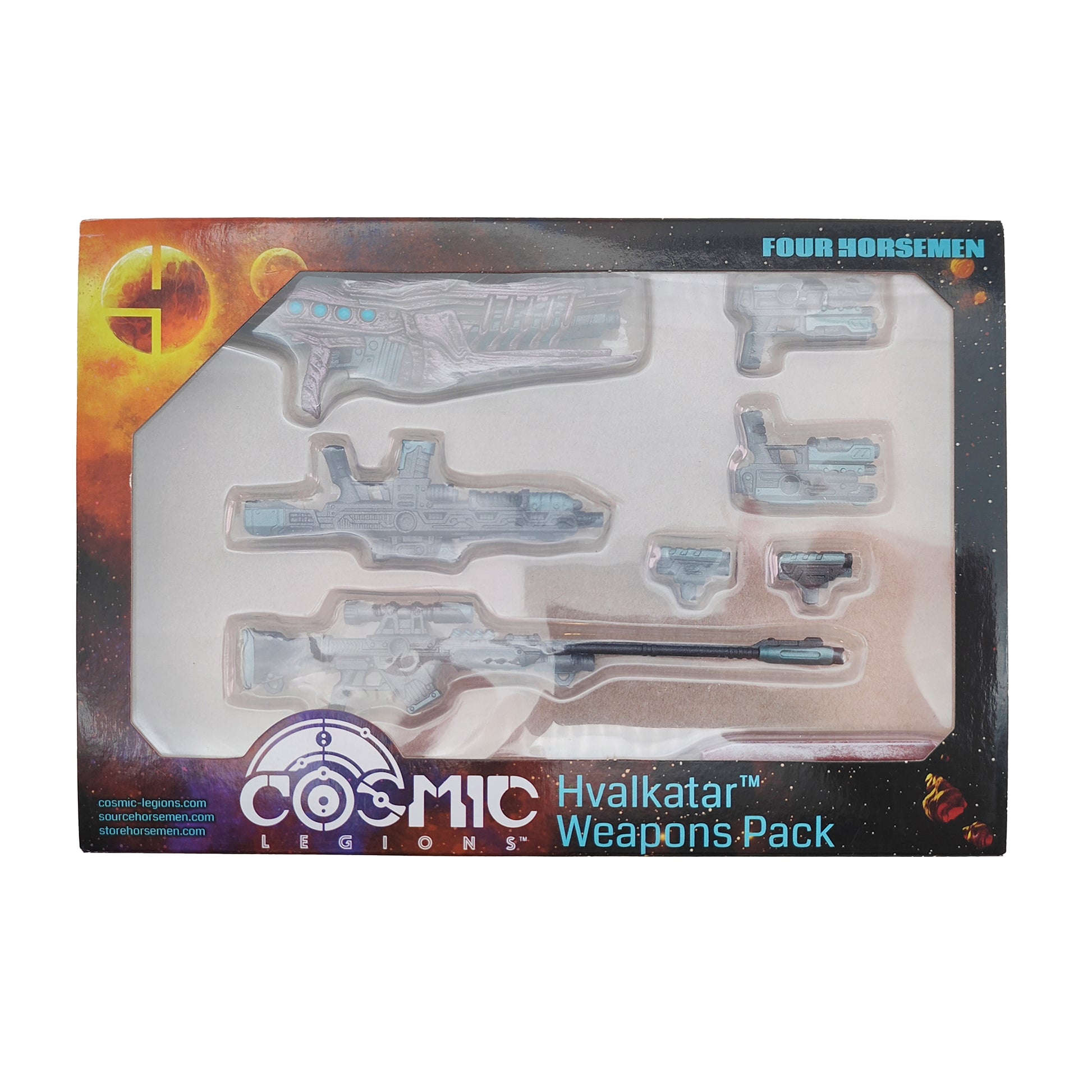 Cosmic Legions Hvalkatar Book One Weapons Accessory Pack Four Horsemen Studios 2023