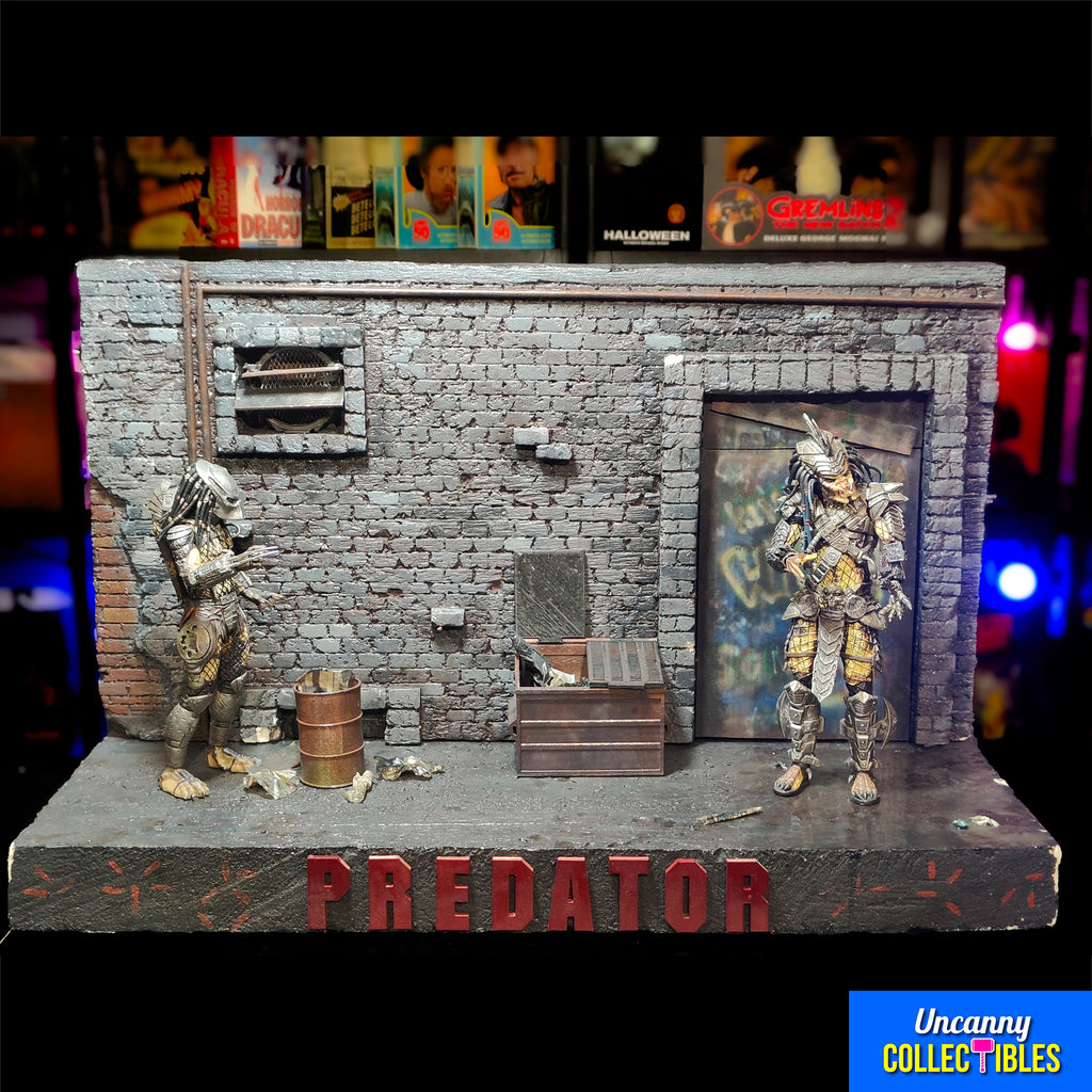 Custom Predator 2 Alley Diorama with 2 NECA Predator Figures