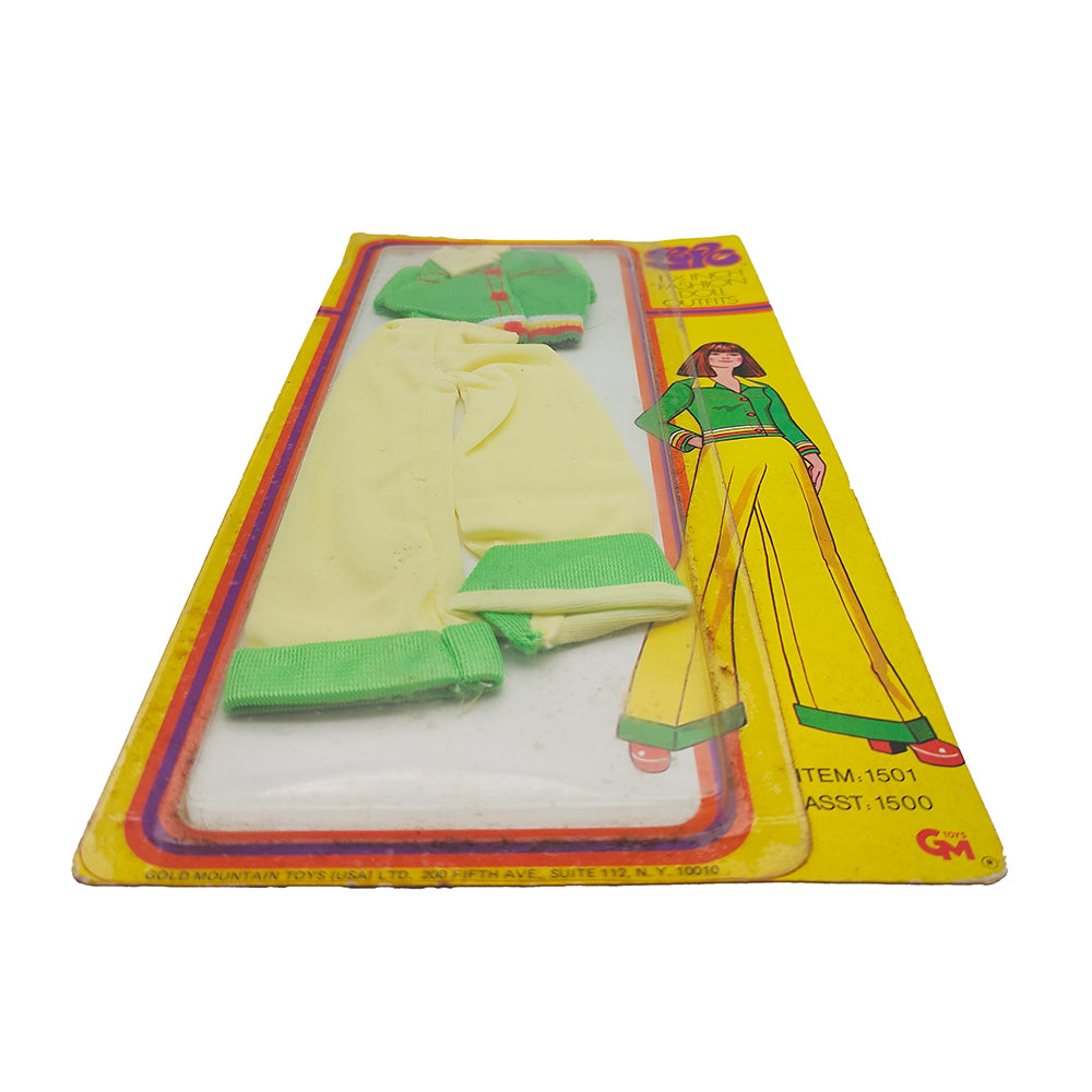 Dagy Dendi 11.5 Inch Fashion Doll Outfit Yellow and Green Pantsuit Gold Mountain Toys 1970s - Barbie Compatible – -, Vintage Brands, 30 cm, 2024, pre-owned collector piece, Uncanny Collectibles Dublin Ireland