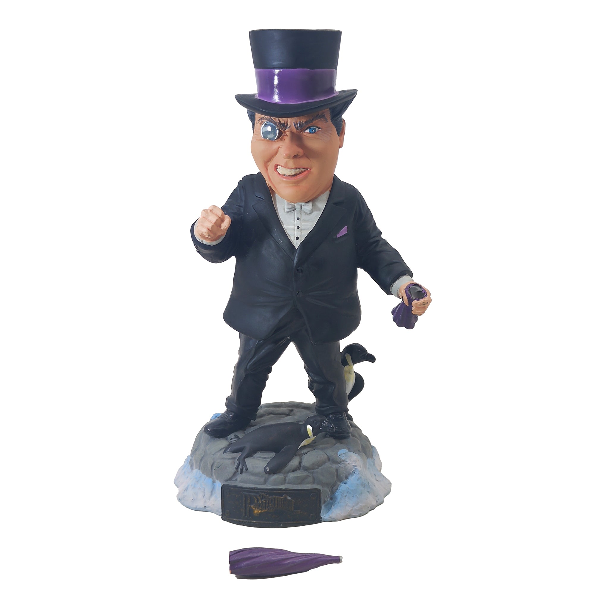 DC Batman Headstrong Villains Penguin Monogram Masterworks Bobblehead 2004 – Batman, Vintage Brands, 16.5 cm, 2004, pre-owned collector piece, Uncanny Collectibles Dublin Ireland