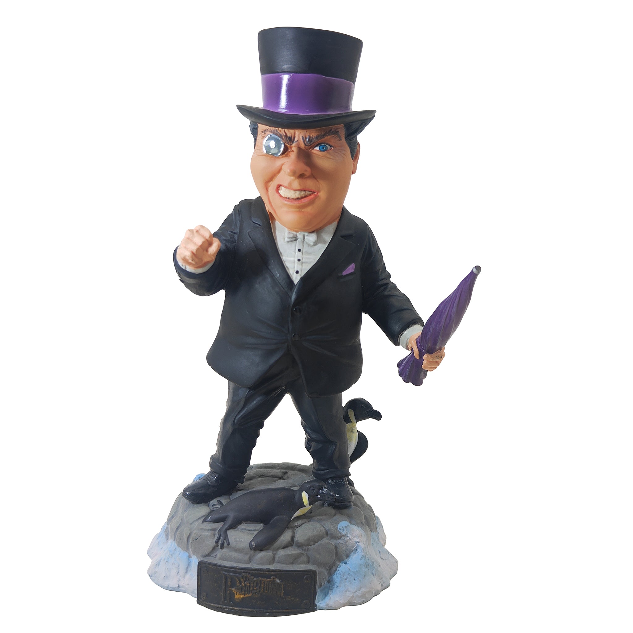 DC Batman Headstrong Villains Penguin Monogram Masterworks Bobblehead 2004 – Batman, Vintage Brands, 16.5 cm, 2004, pre-owned collector piece, Uncanny Collectibles Dublin Ireland