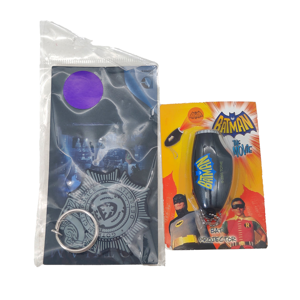 DC Comics Batman Corgi Figurine Bat Projector GCPD Keychain Bundle