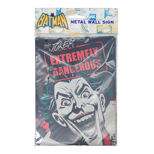 DC Comics Batman Joker Tin Sign Metal Poster Half Moon Bay – Batman, Vintage Brands, 21 cm, pre-owned collector piece, Uncanny Collectibles Dublin Ireland
