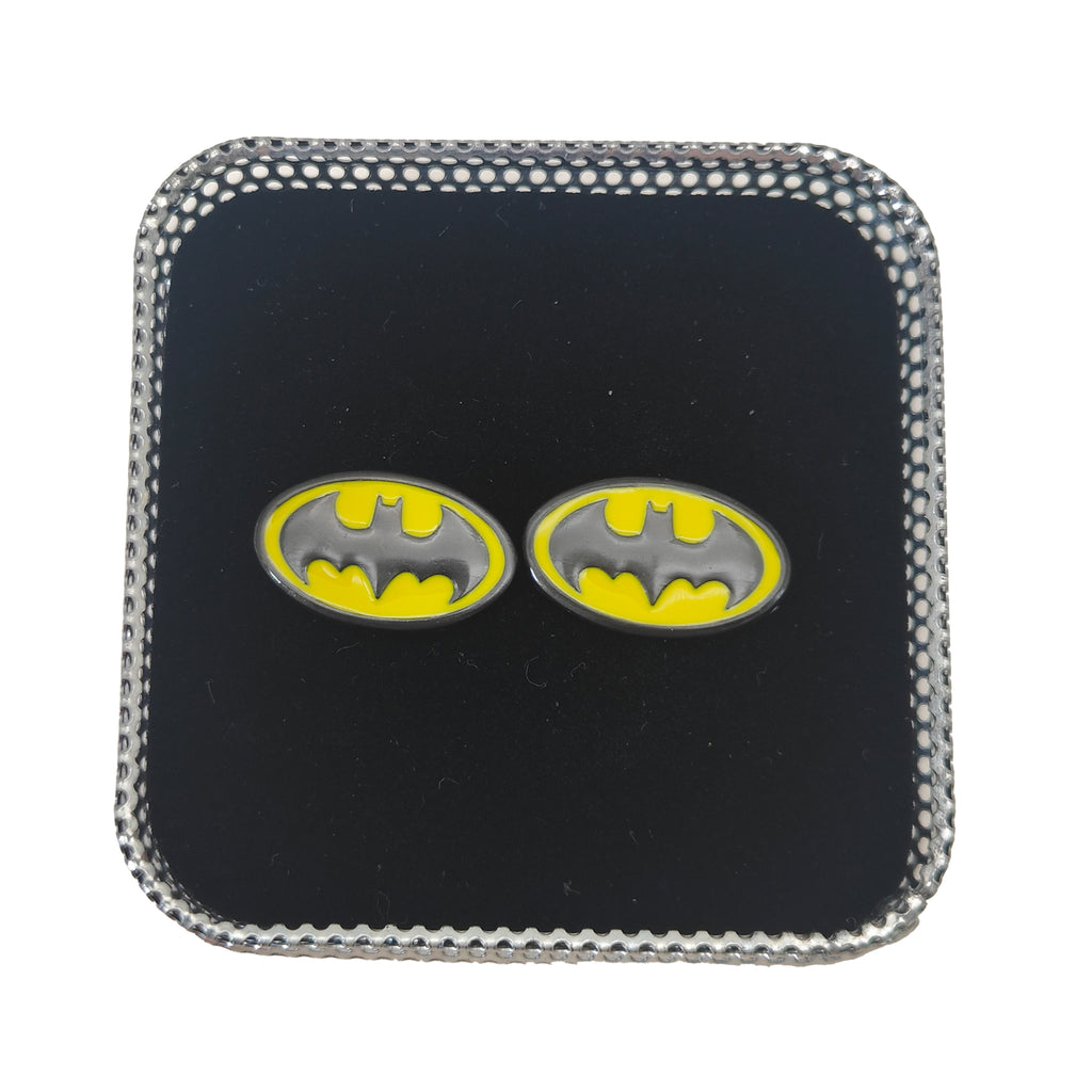 DC Comics Batman Logo Enamel Cufflinks 2010 – Batman, Vintage Brands, 2 cm, 2010, pre-owned collector piece, Uncanny Collectibles Dublin Ireland