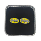 DC Comics Batman Logo Enamel Cufflinks 2010 – Batman, Vintage Brands, 2 cm, 2010, pre-owned collector piece, Uncanny Collectibles Dublin Ireland