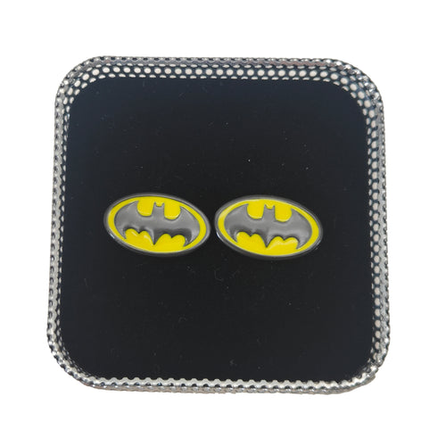 DC Comics Batman Logo Enamel Cufflinks 2010 – Batman, Vintage Brands, 2 cm, 2010, pre-owned collector piece, Uncanny Collectibles Dublin Ireland