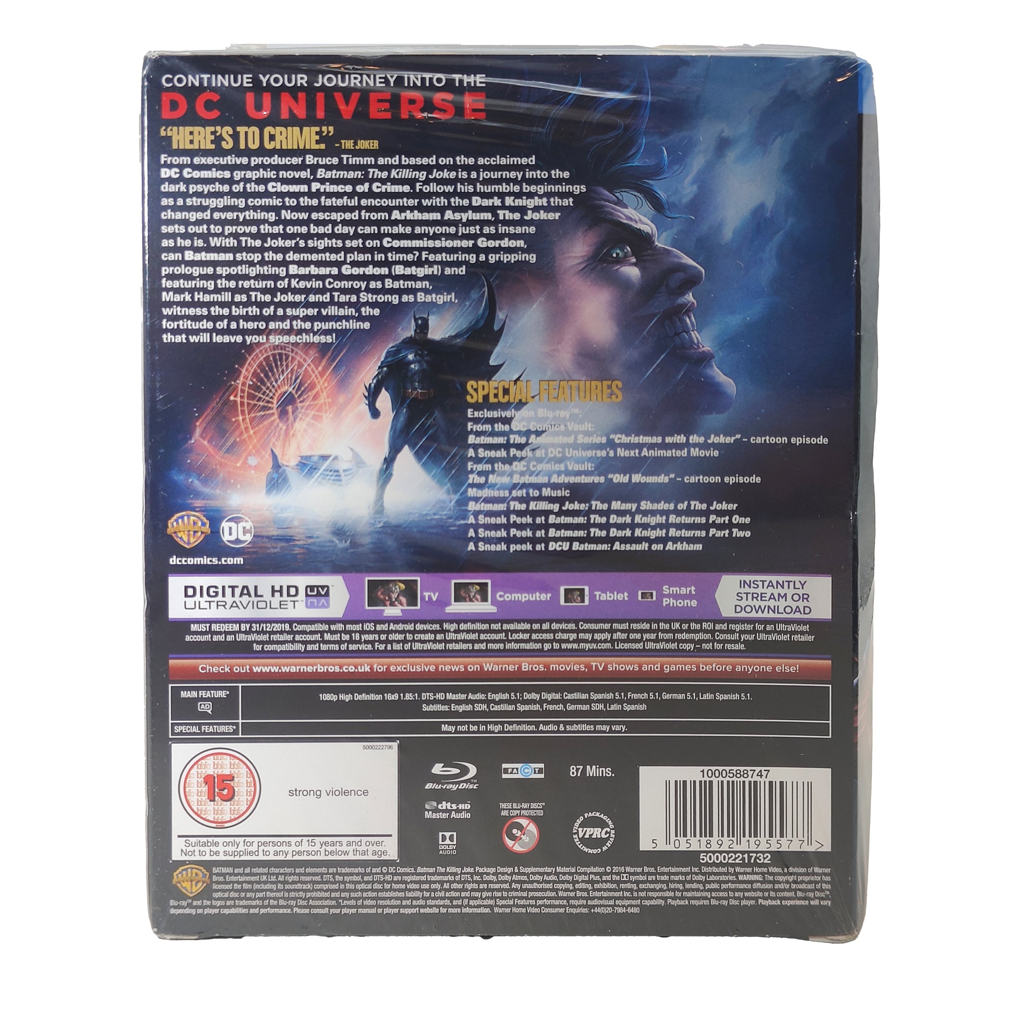 DC Comics Batman The Killing Joke Blu-ray Limited Edition Gift Set