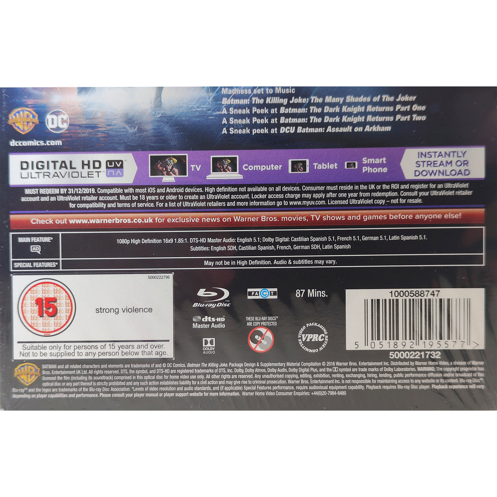 DC Comics Batman The Killing Joke Blu-ray Limited Edition Gift Set