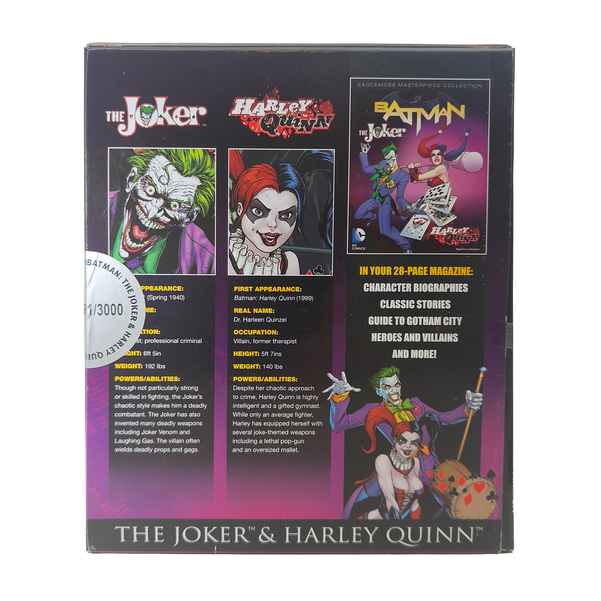 DC Comics The Joker and Harley Quinn Eaglemoss Masterpiece Collection 2 Pack