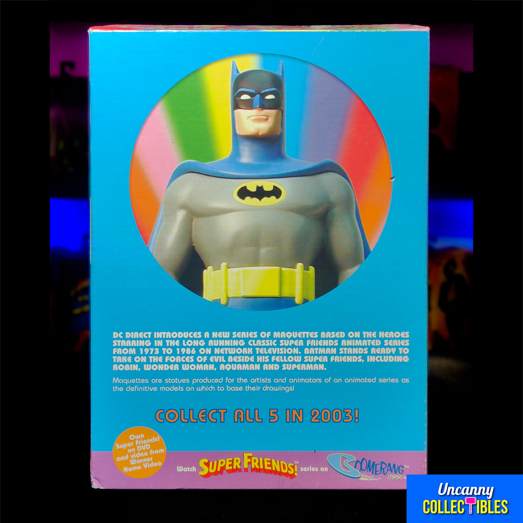 DC Direct Super Friends Batman Maquette Limited Edition 2051 of 4000 – Batman, Vintage Brands, 22 cm, 2051, pre-owned collector piece, Uncanny Collectibles Dublin Ireland