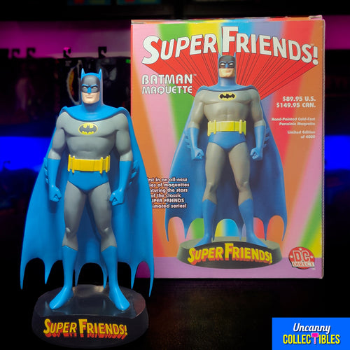 DC Direct Super Friends Batman Maquette Limited Edition 2051 of 4000 – Batman, Vintage Brands, 22 cm, 2051, pre-owned collector piece, Uncanny Collectibles Dublin Ireland