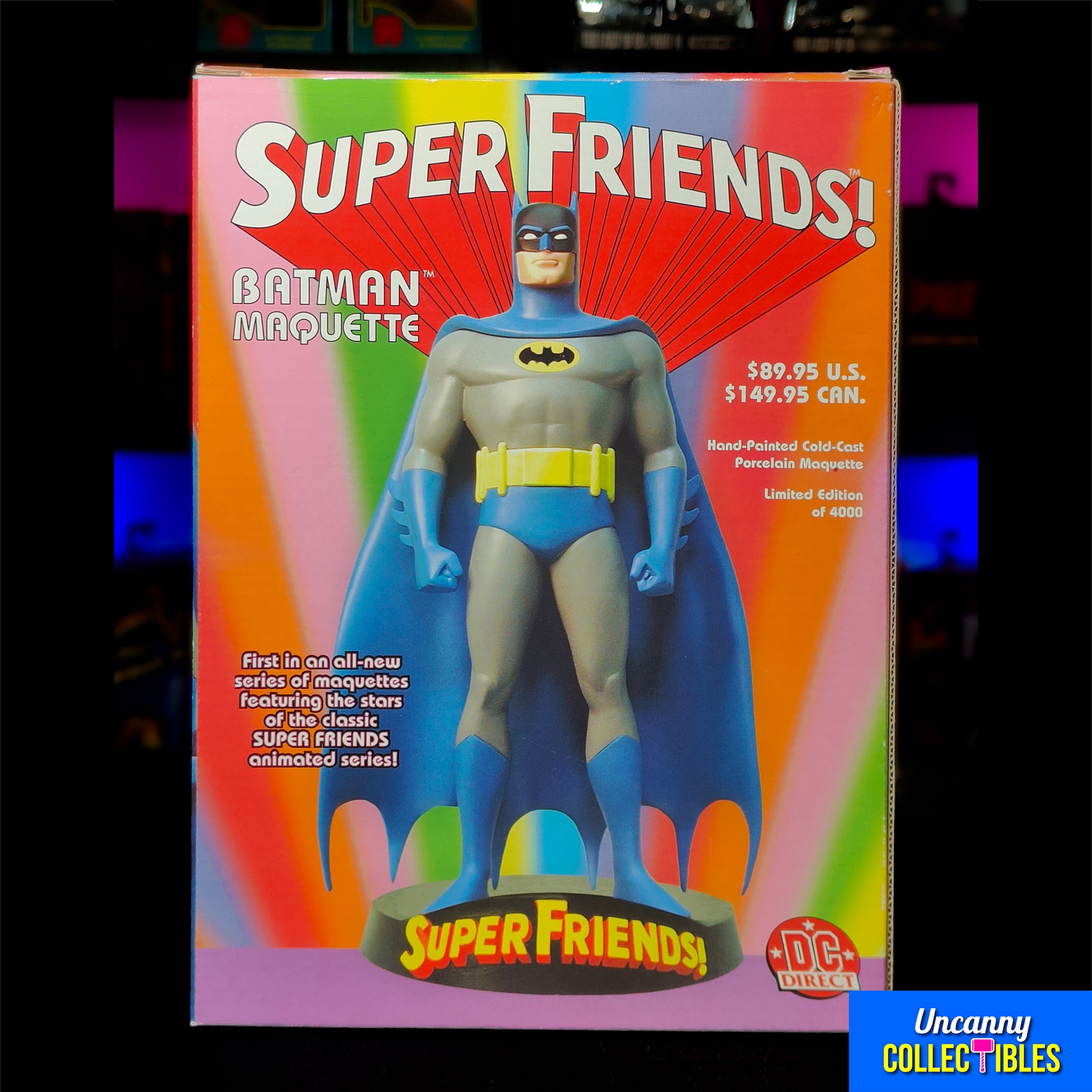 DC Direct Super Friends Batman Maquette Limited Edition 2051 of 4000 – Batman, Vintage Brands, 22 cm, 2051, pre-owned collector piece, Uncanny Collectibles Dublin Ireland