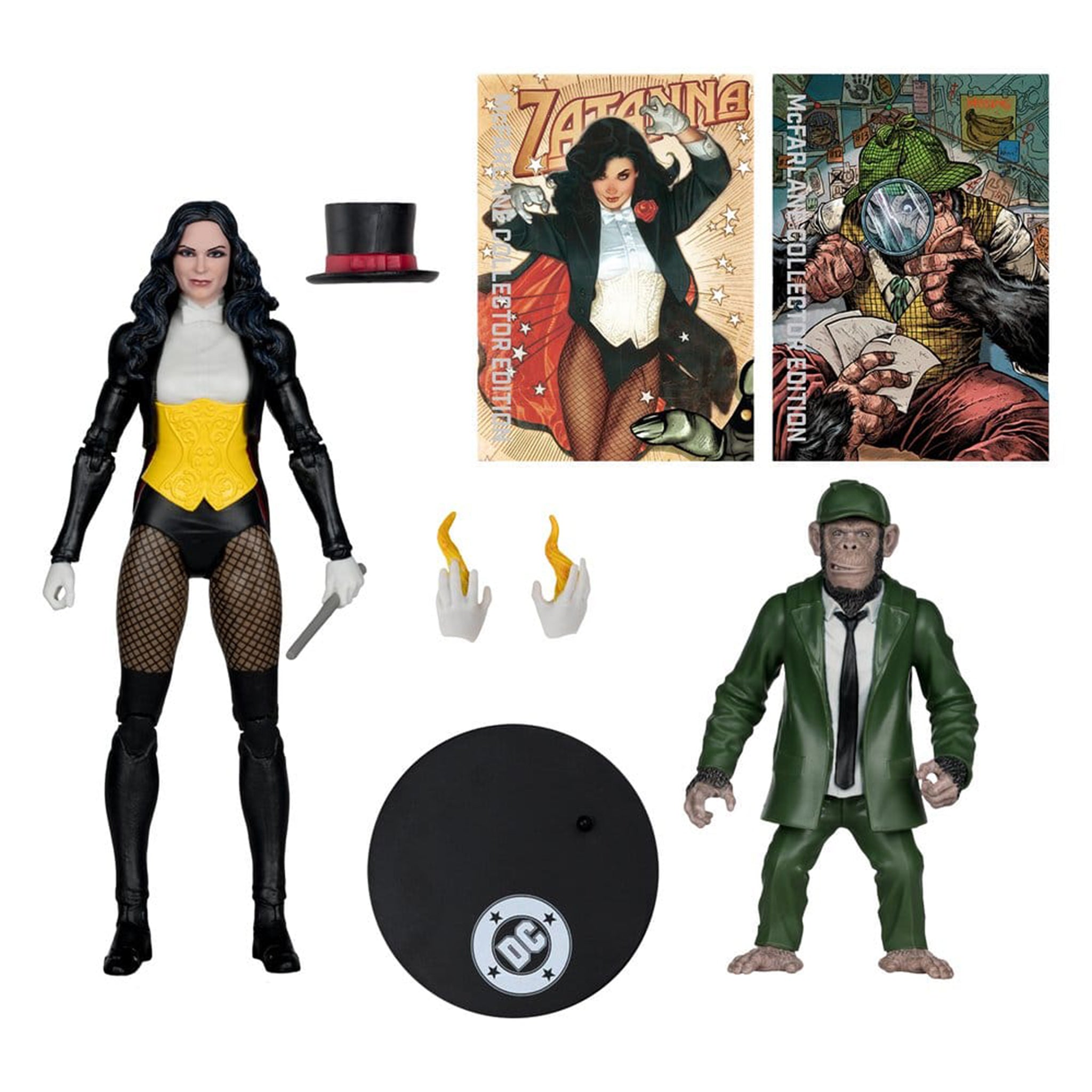 DC Multiverse  Zatanna with Detective Chimp McFarlane Toys Action Figure Collector Edition