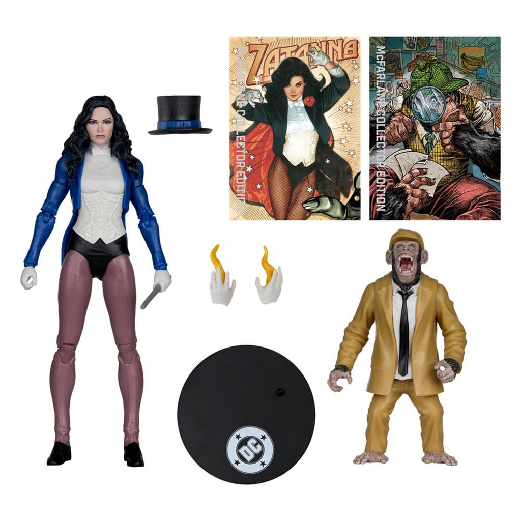 DC Multiverse  Zatanna with Detective Chimp McFarlane Toys Action Figure Collector Edition