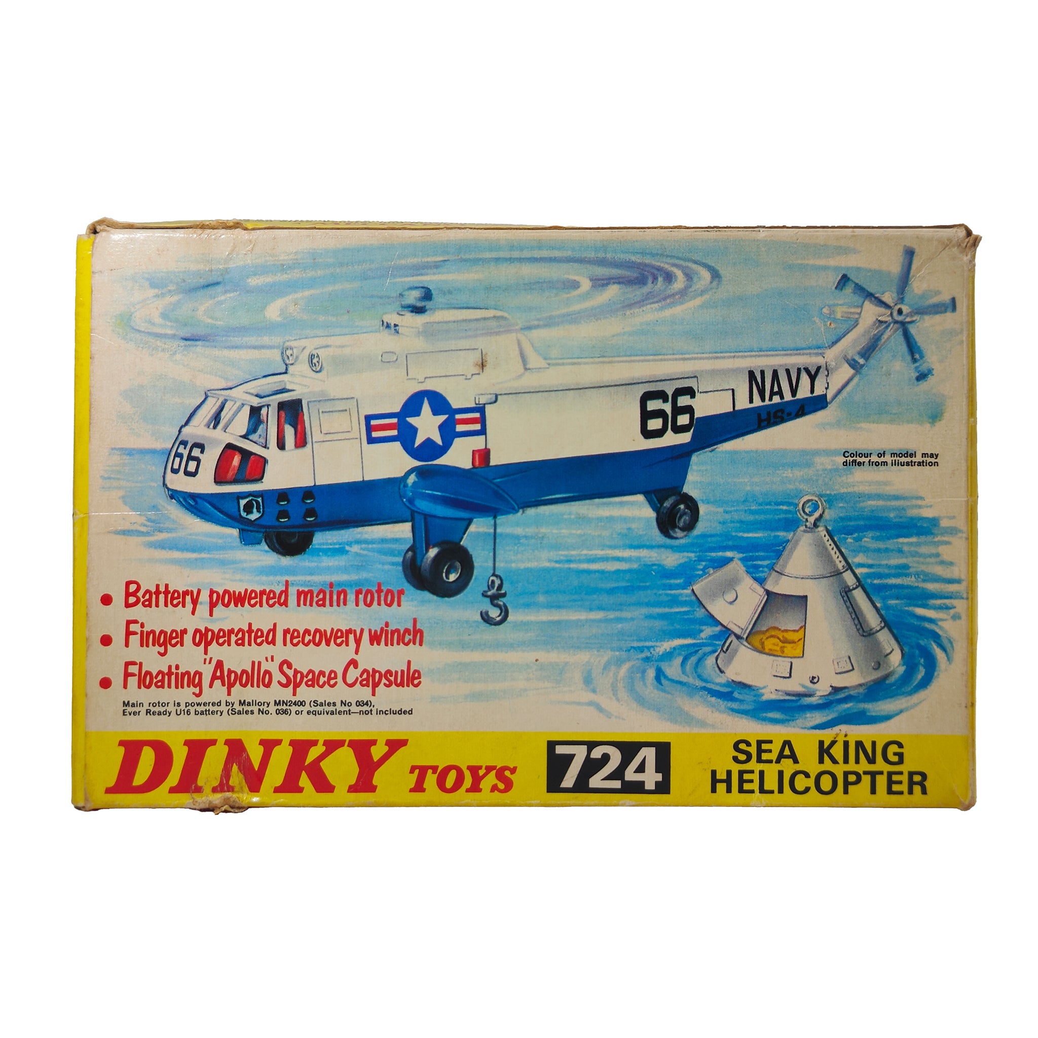 Dinky Sea King Helicopter Apollo Capsule 724 Meccano 1971 Motor Not Working