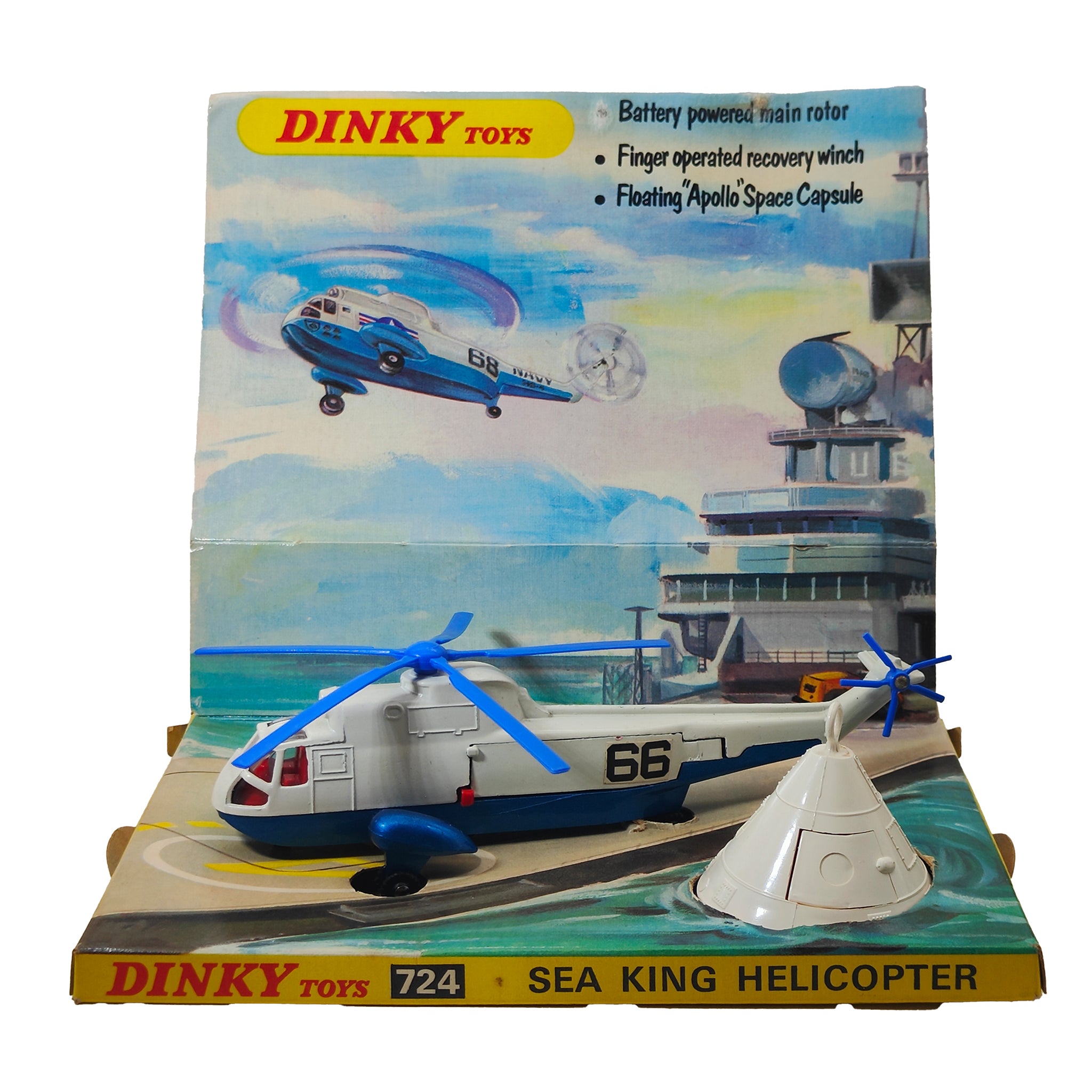 Dinky Sea King Helicopter Apollo Capsule 724 Meccano 1971 Motor Not Working