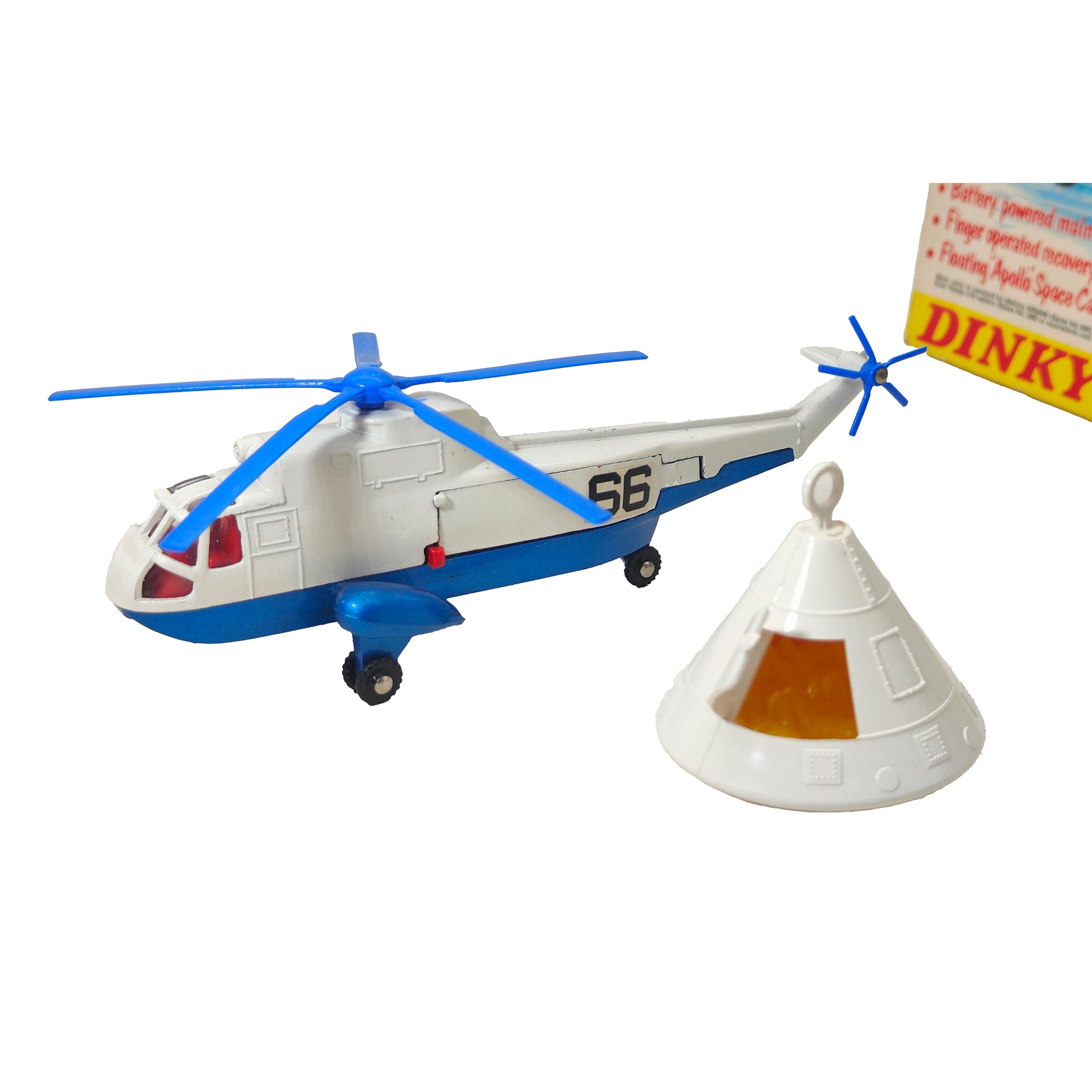 Dinky Sea King Helicopter Apollo Capsule 724 Meccano 1971 Motor Not Working