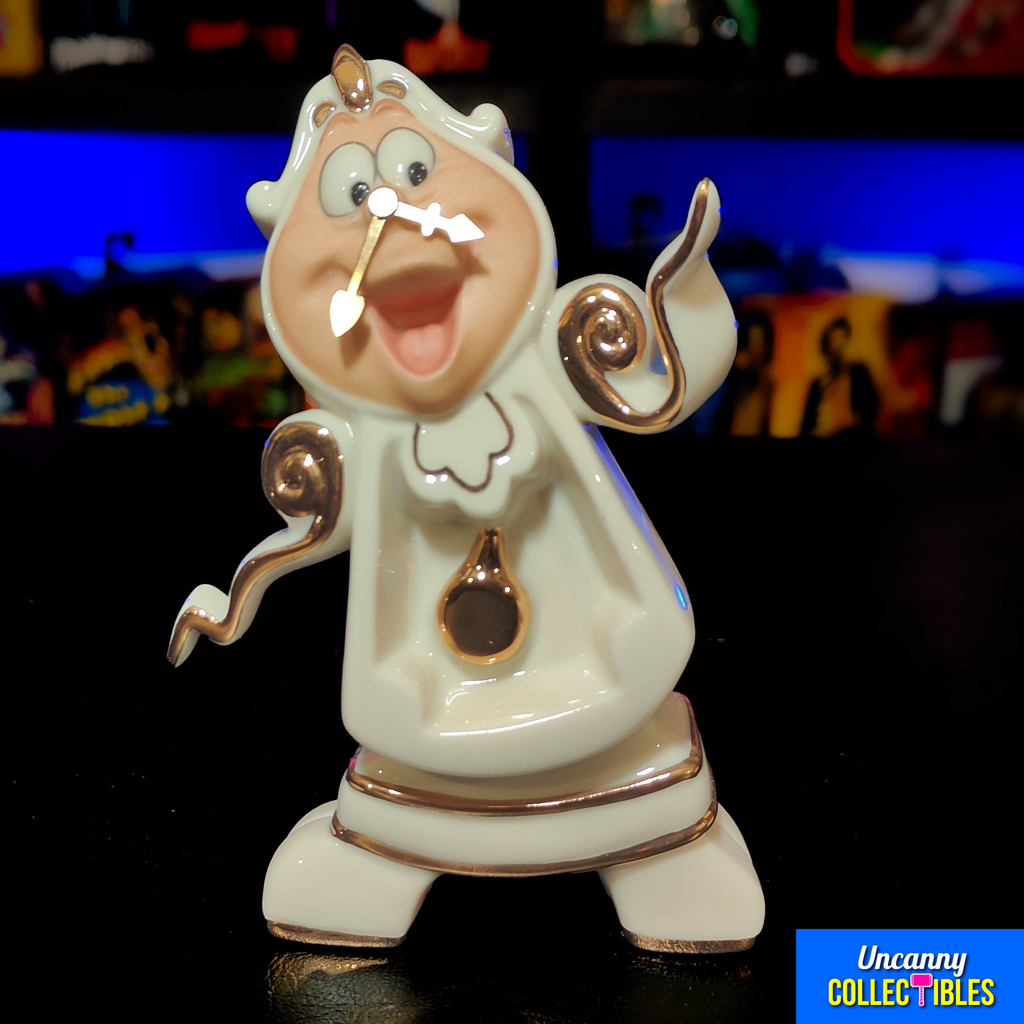 Disney Beauty and the Beast Cogsworth Lenox Figurine Vintage 1990s Early 2000s – Disney, Vintage Brands, 14 cm, 1990, pre-owned collector piece, Uncanny Collectibles Dublin Ireland