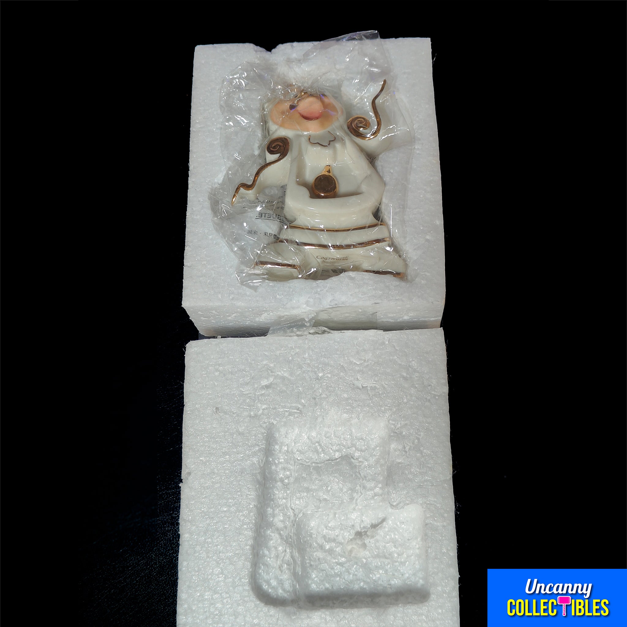 Disney Beauty and the Beast Cogsworth Lenox Figurine Vintage 1990s Early 2000s – Disney, Vintage Brands, 14 cm, 1990, pre-owned collector piece, Uncanny Collectibles Dublin Ireland