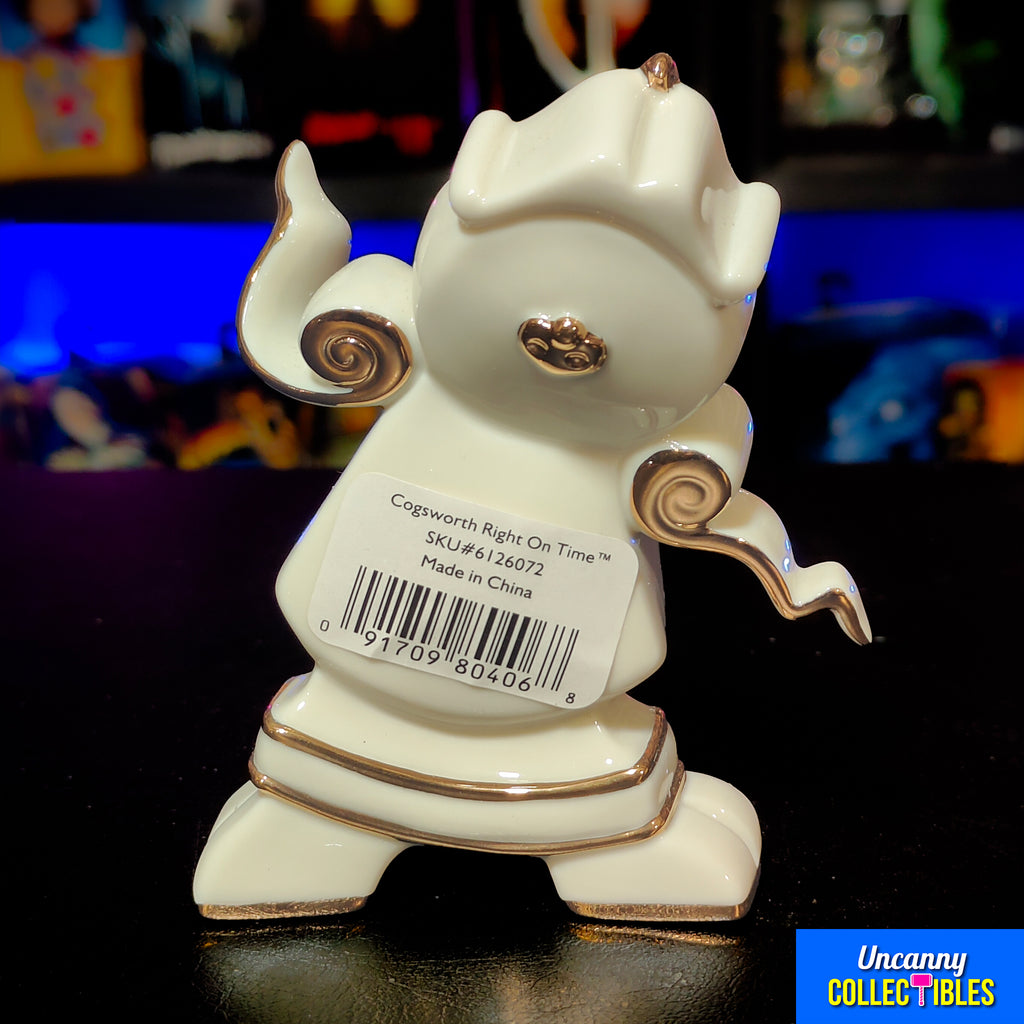 Disney Beauty and the Beast Cogsworth Lenox Figurine Vintage 1990s Early 2000s – Disney, Vintage Brands, 14 cm, 1990, pre-owned collector piece, Uncanny Collectibles Dublin Ireland