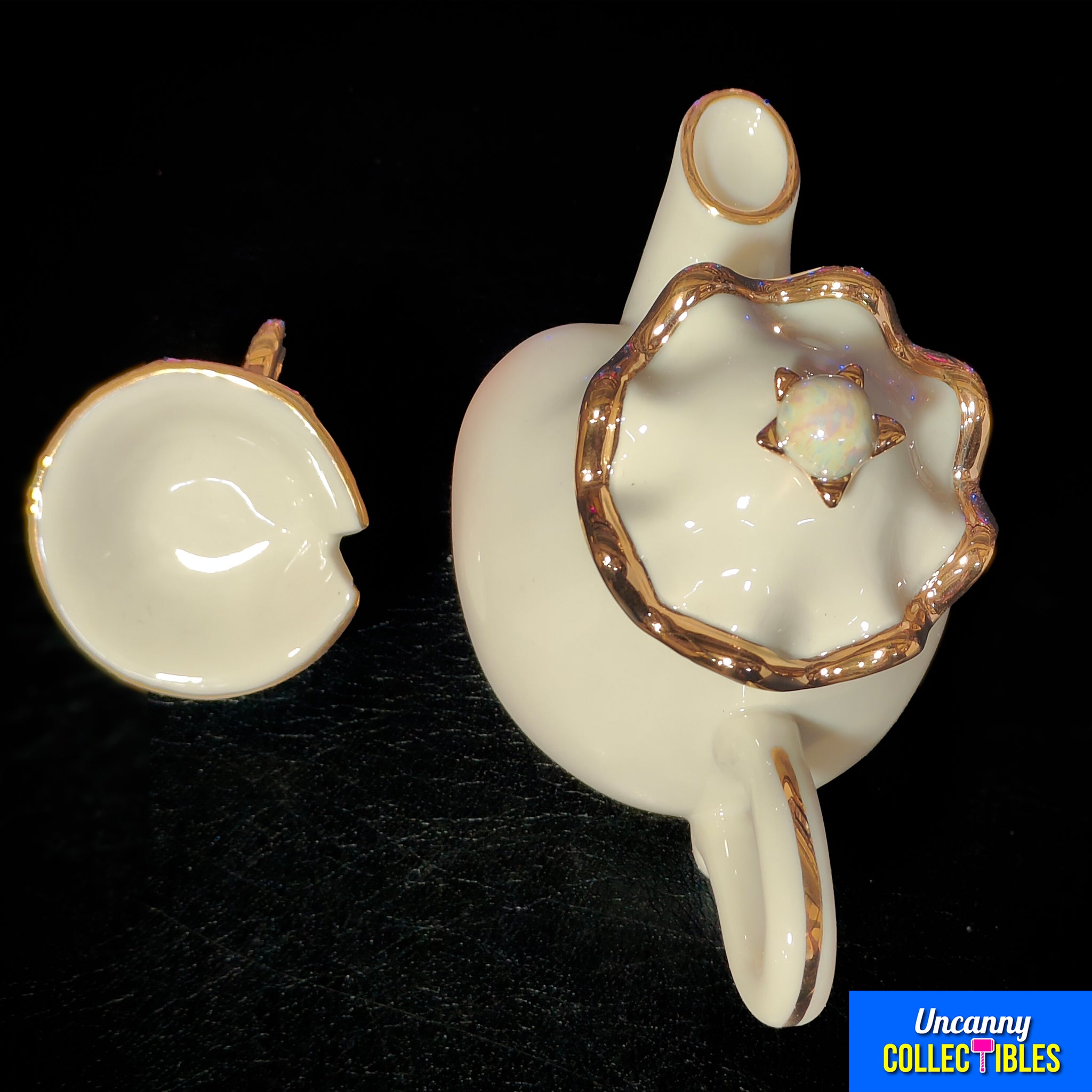 Disney Beauty and the Beast Mrs Potts and Chip Lenox Figurine Vintage 1990s Early 2000s – Disney, Vintage Brands, 14 cm, 1990, pre-owned collector piece, Uncanny Collectibles Dublin Ireland