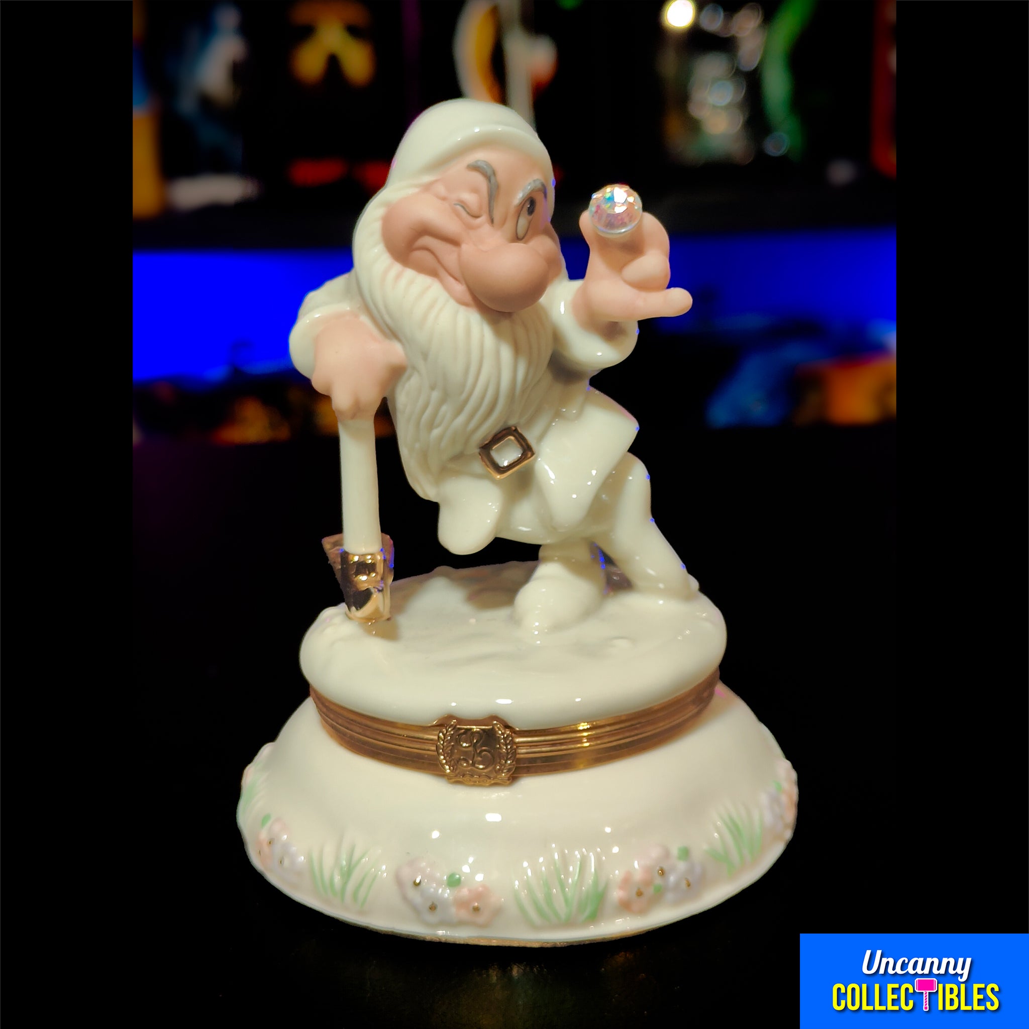 Disney Snow White Grumpy Treasure Box Lenox Trinket Box with Charm – Disney, Vintage Brands, 14 cm, pre-owned collector piece, Uncanny Collectibles Dublin Ireland